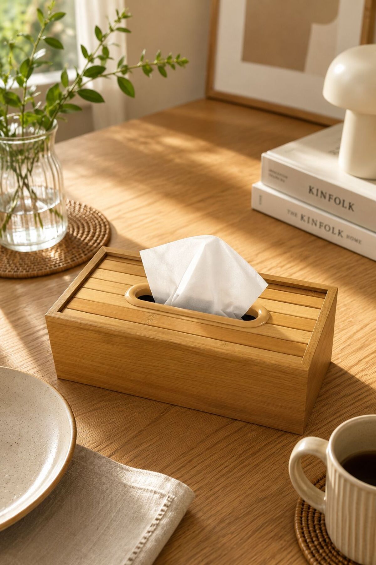 Solenne Premium Wooden Napkin Holder | Decorative Luxury Napkin Box | Bathroom, Living Room and Kitchen Compatible Minimal Design(New Season)