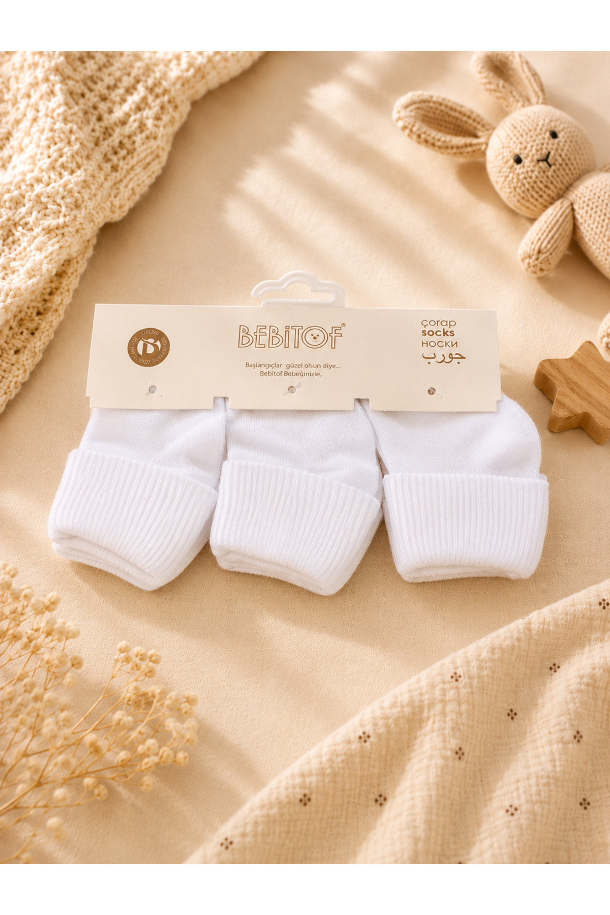 3 Pairs Baby Cotton Curled Socket Socks