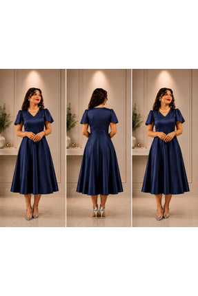 Butik VİONELLE LACİVERT ELBİSE