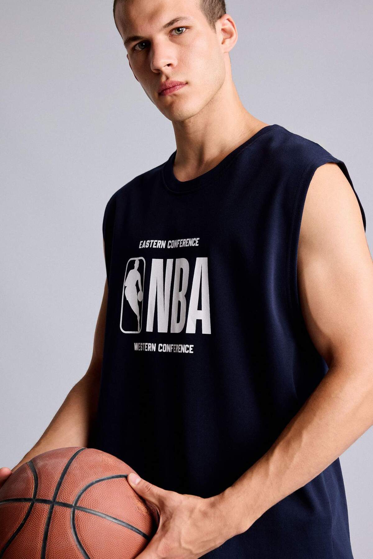 %100 Pamuk NBA Lisanslı Boxy Fıt Lacivert Atlet H3851AX26SM