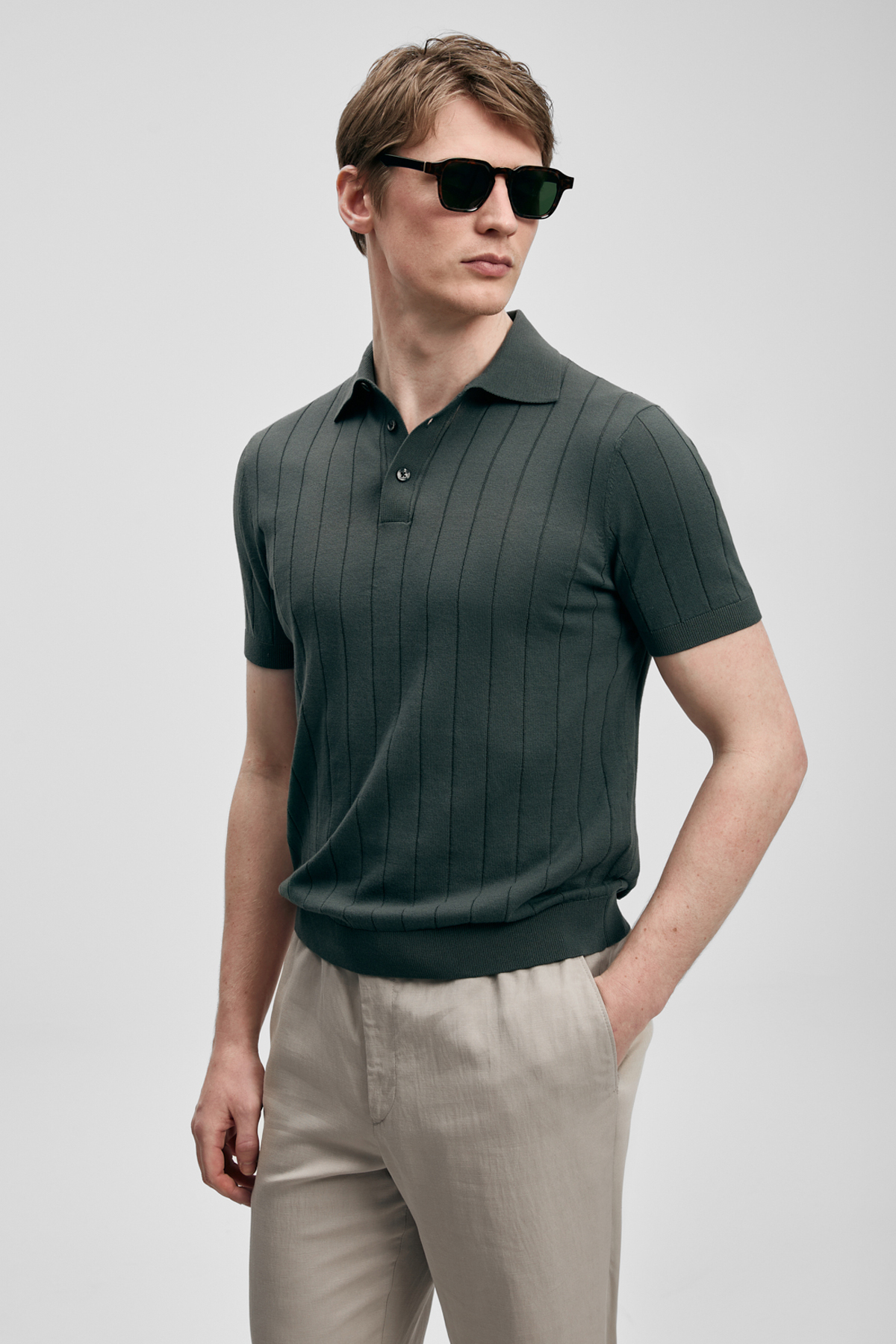 LUFIAN Bold Men's Cotton Sweater Nefti Green