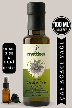 MATDEER 100 ml Çay Ağacı Yağı - Akne Gözenek ve Leke Karşıtı Cilt Bakım Yağı ...