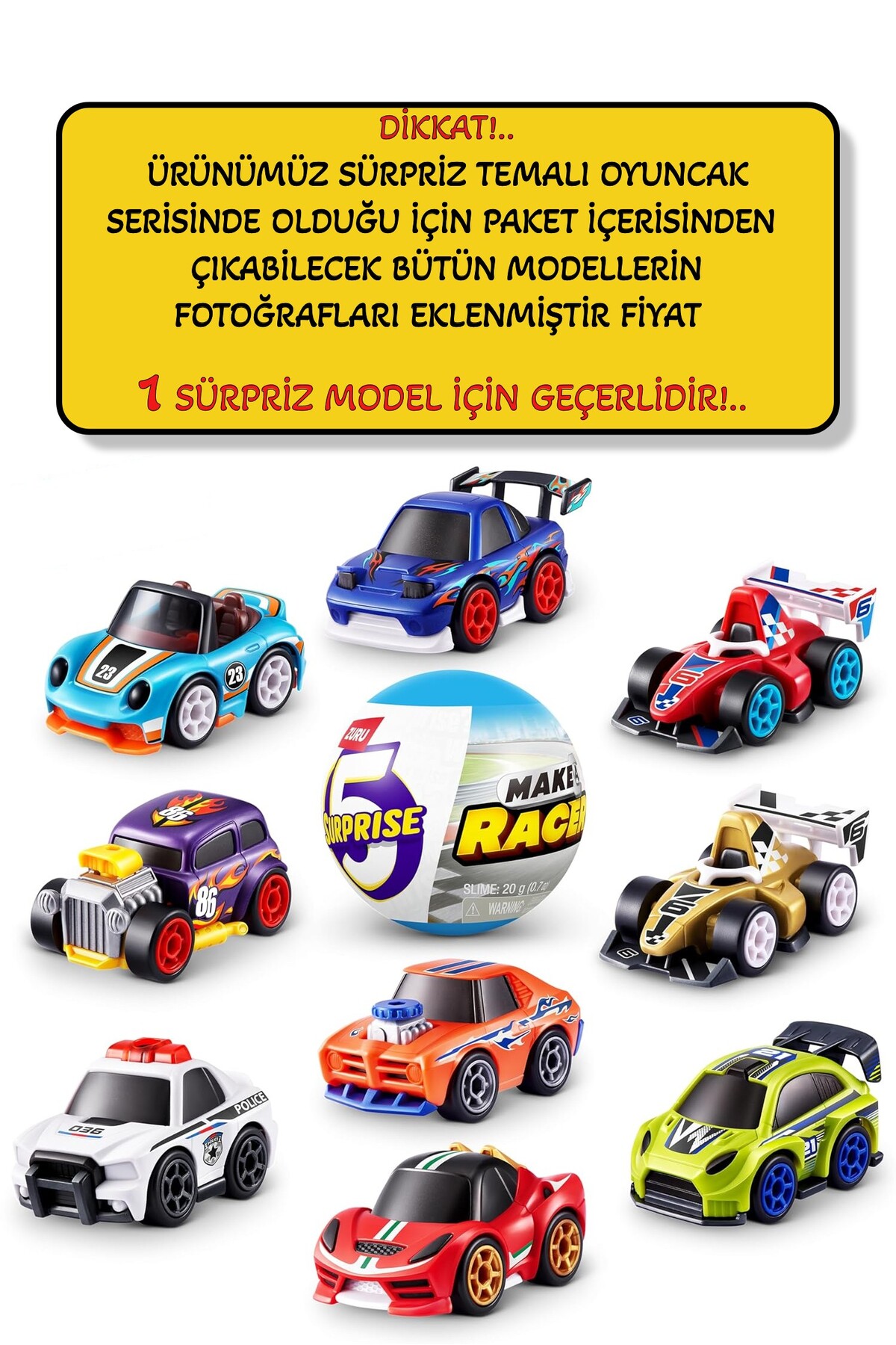TOYFEST 1 ADET - Mini Brands Make A Racer Araba Sürpriz Paket - 1