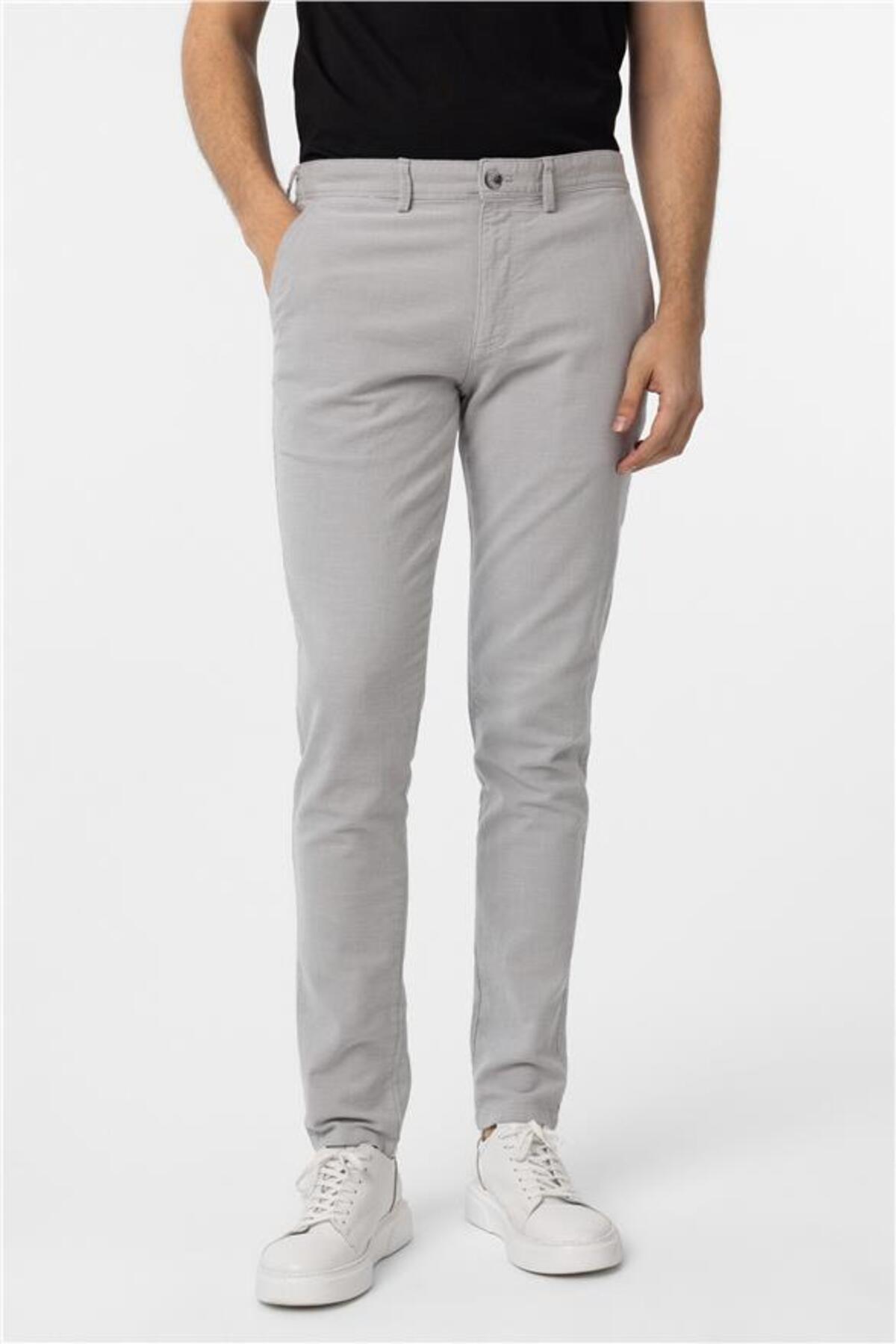 Gri Slim Armürlü Pantolon — خاکستری PN2020500681 — تصویر 2 از 7
