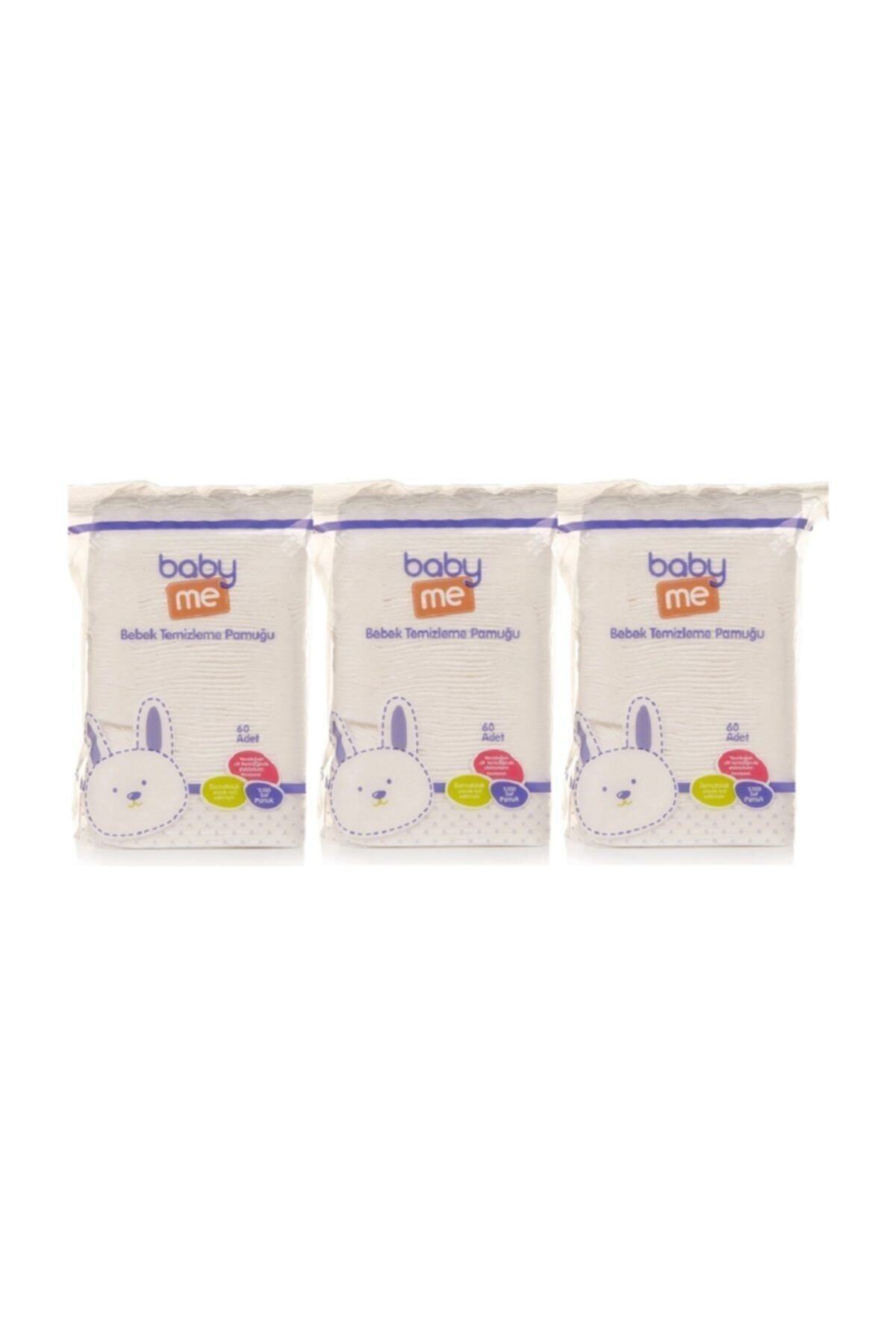 Baby&Me Bebek Temizleme Pamuğu 3 Lü Paket 60 Adetli