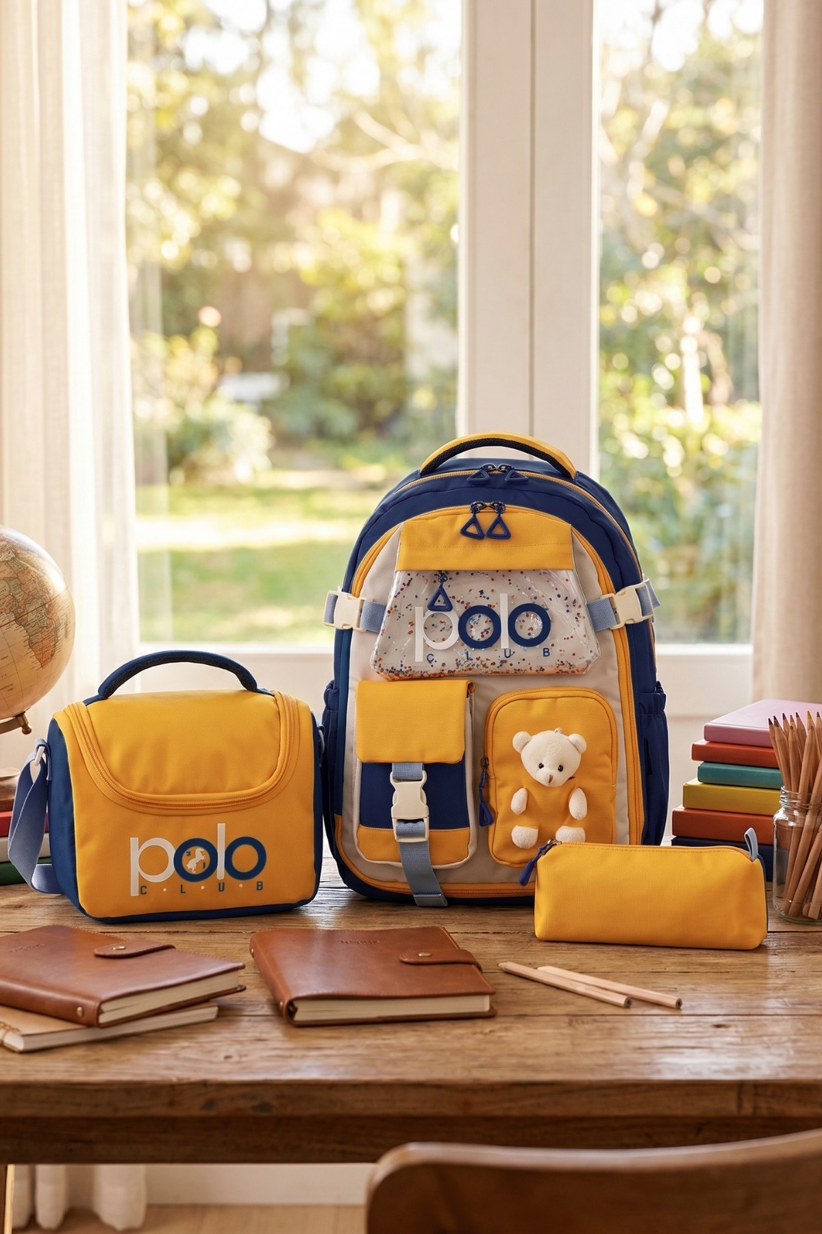My Polo 2035 Triple Set children Primary School Secondary School Bag Backpack School Bag Multi-Bay Orthopedic