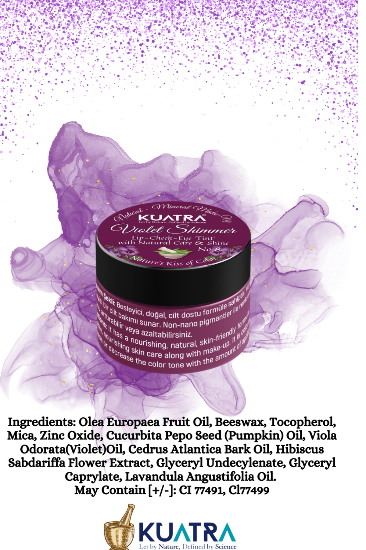 سایه چشم و رژ لب بنفش براق و درخشان Violet Shine Purple Tint — بنفش ۸ — تصویر 4 از 9