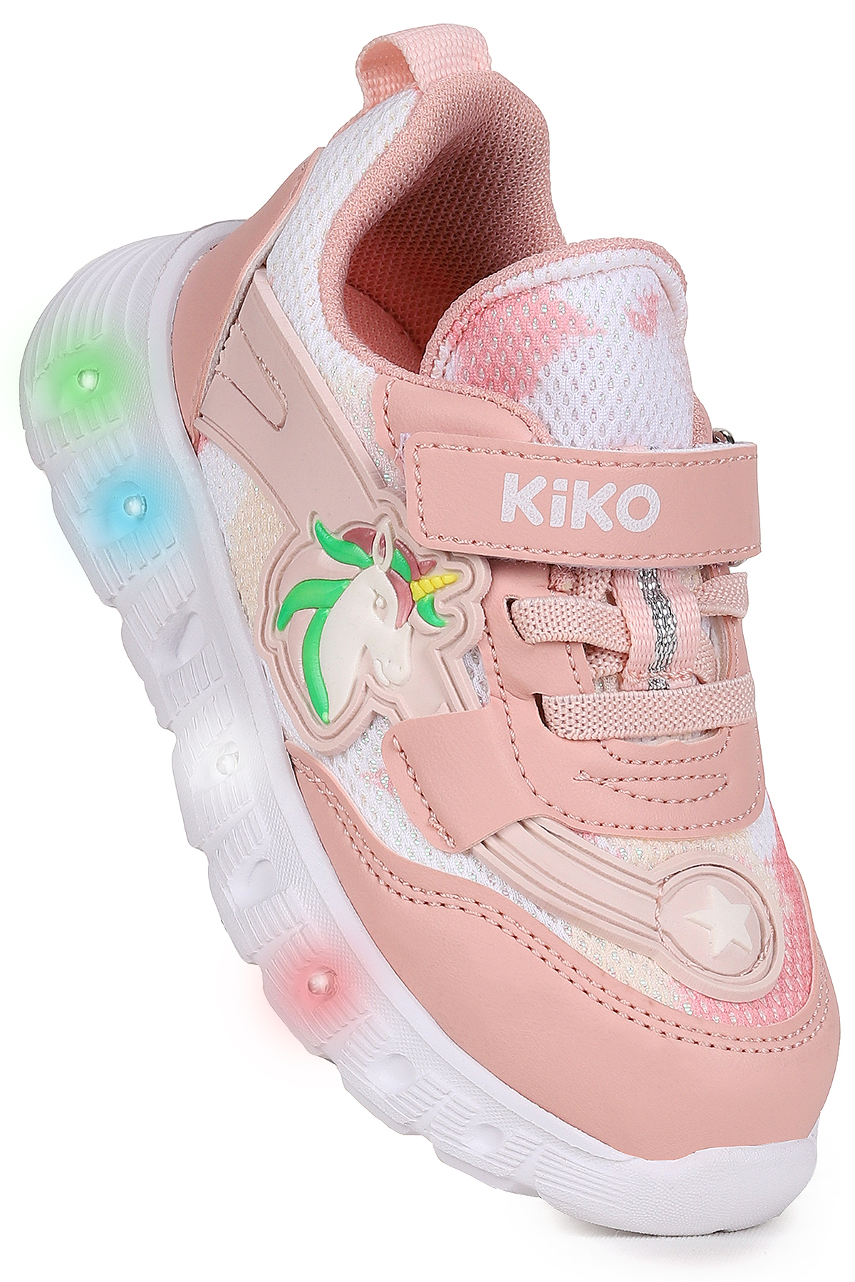 Kiko Kids Puff Cırtlı Işıklı Faylon Taban Kız Bebek Spor Ayakkabı