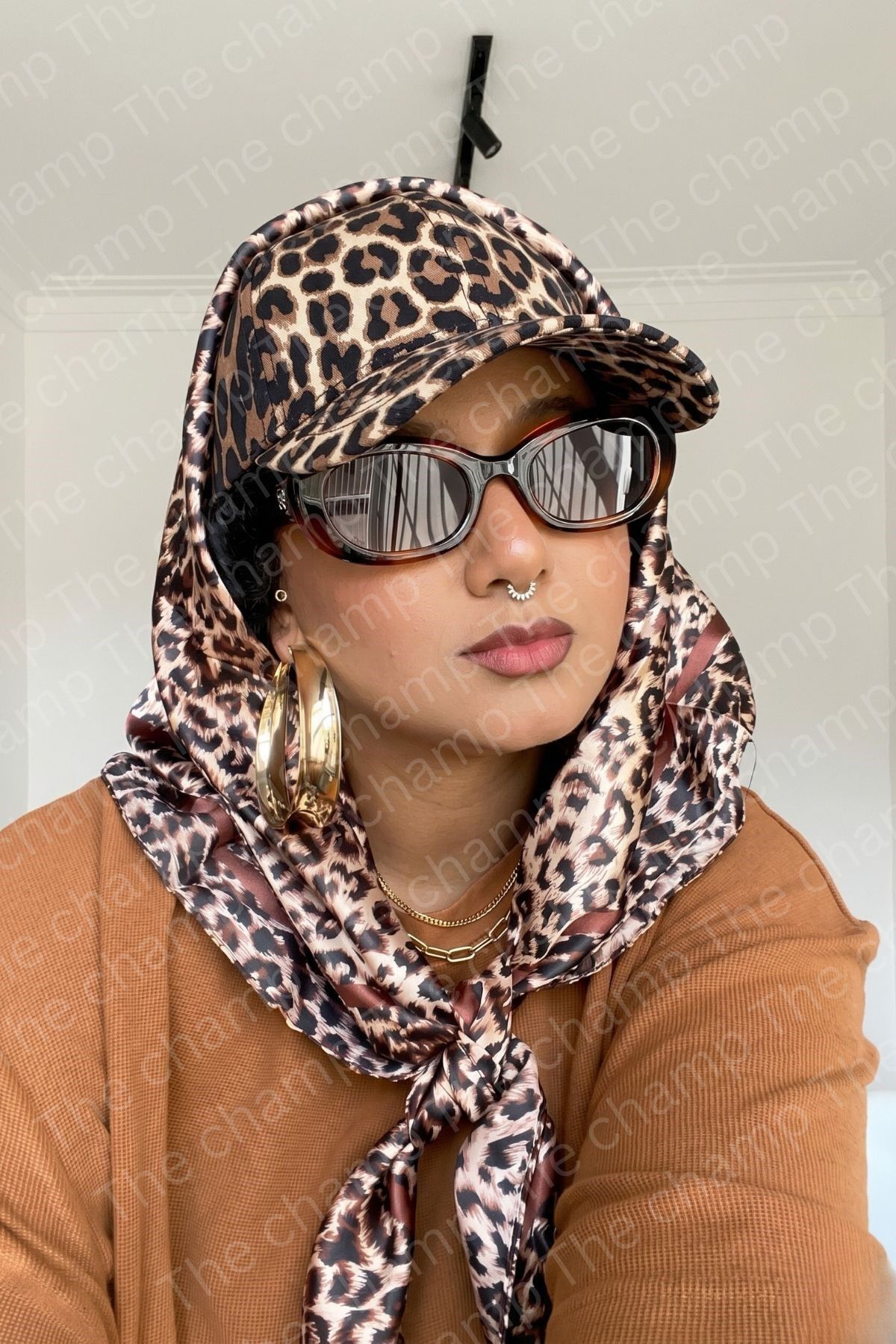 The Champ Clothing Kadın Leopar Desenli Beyzbol Şapkası Noir Leopard– Ayarlanabilir Siperli Günlük Cap görsel 2