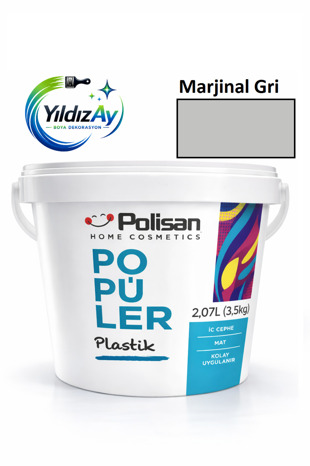 Popular Plastic Matte Interior Wall Paint 3 kg Marginal Grey