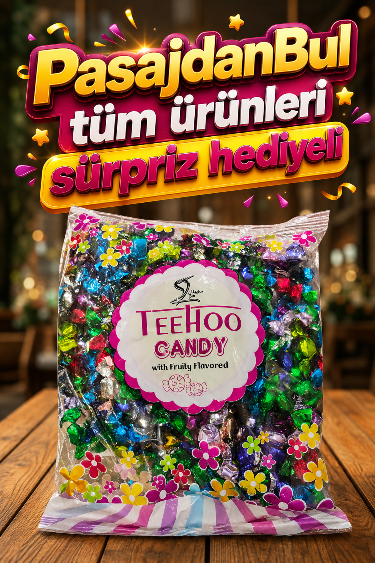PasajdanBul İran Candy meyveli boncuk şeker 1 kg ağzı kapalı paket