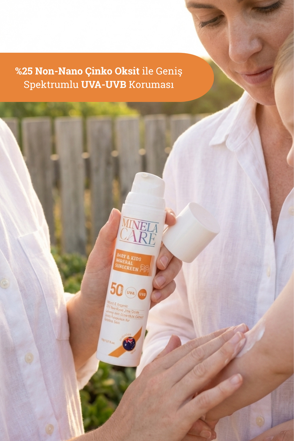 Organik Mineral Filtreli Bebek ve Çocuk Güneş Kremi SPF 50 110 g %25 Non-Nano Çinko Oksit — 8684166397024 — تصویر 5 از 8