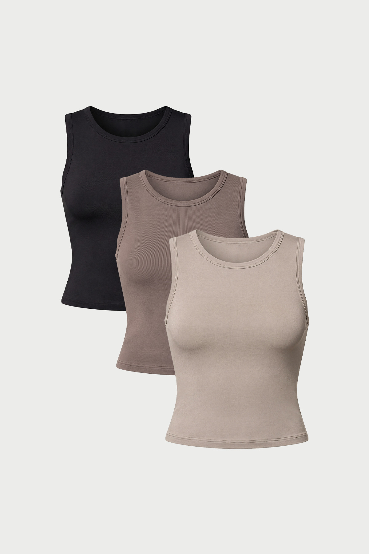 Kadın Bisiklet Yaka Pamuklu Modal Crop 3'lü - SoftFit 3