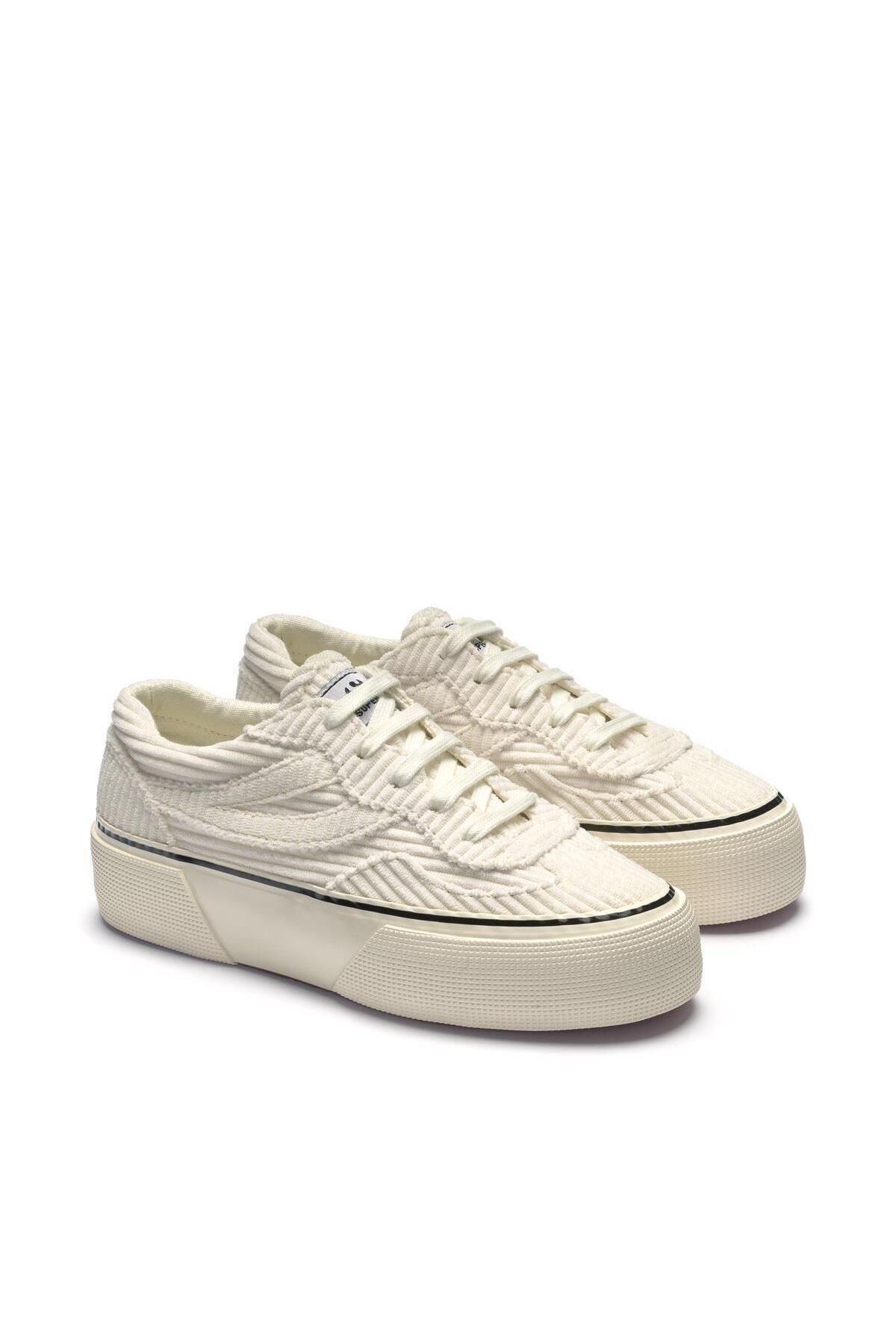 Superga 3041 Revolley Platform Corduroy Kadın Beyaz Platform
