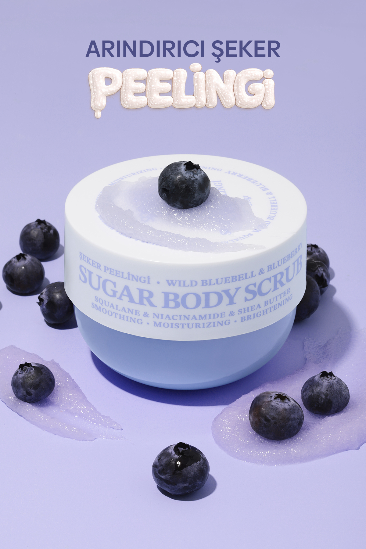 Pürüzsüzleştirici ve Nemlendirici Vegan Şeker Peelingi (Scrub) -Blueberry&Wild Bluebell- 330 gr — 510a3ac6-ddac-5027-a98f-9e18fabc8ac3 — تصویر 3 از 8