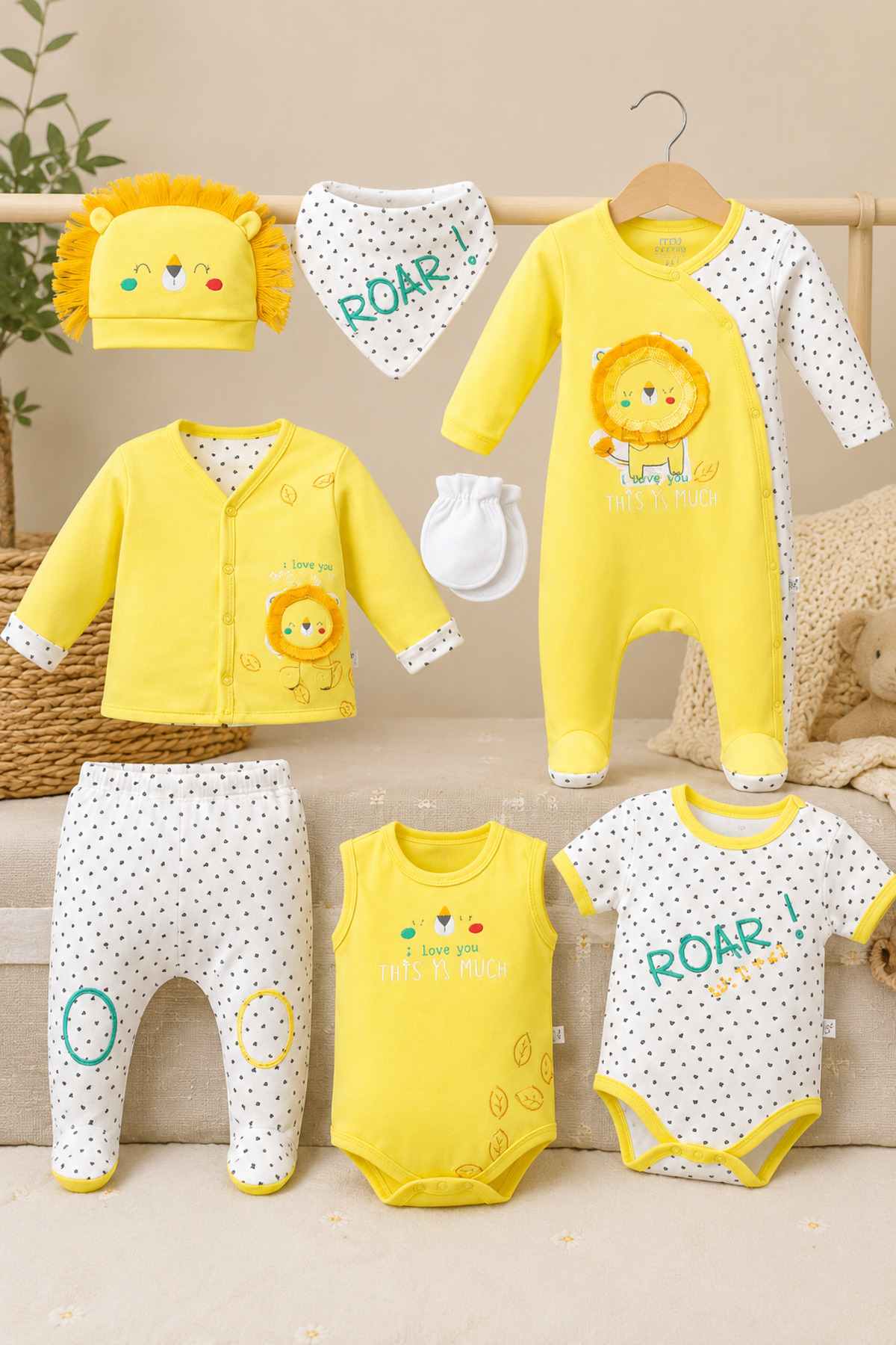 Baby Boy Sleeping Lion 8-Piece Newborn Hospital Pack