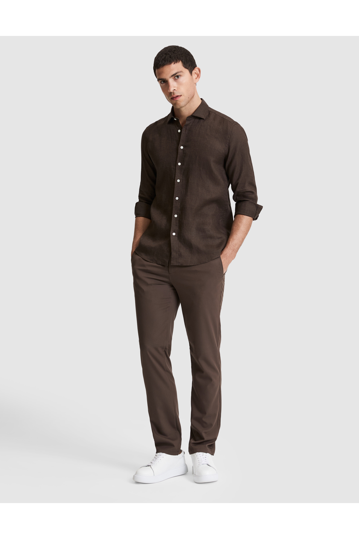Pierre Cardin Kahverengi Slim Fit Esnek Bel Klasik Jogger Pantolon 50325166-VR029 görsel 3