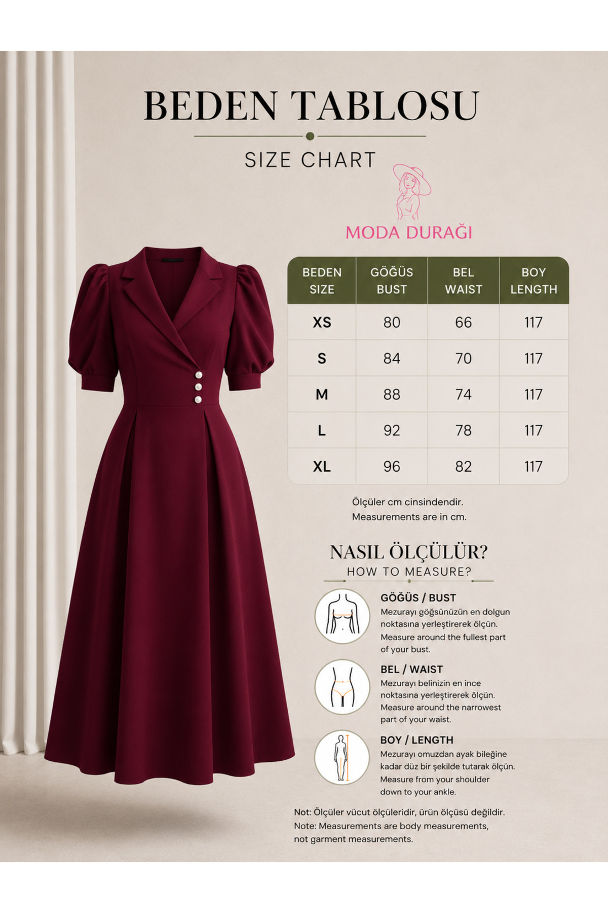 MODA DURAĞI Nona Kaliteli Midi Elbise Elbise görsel 7