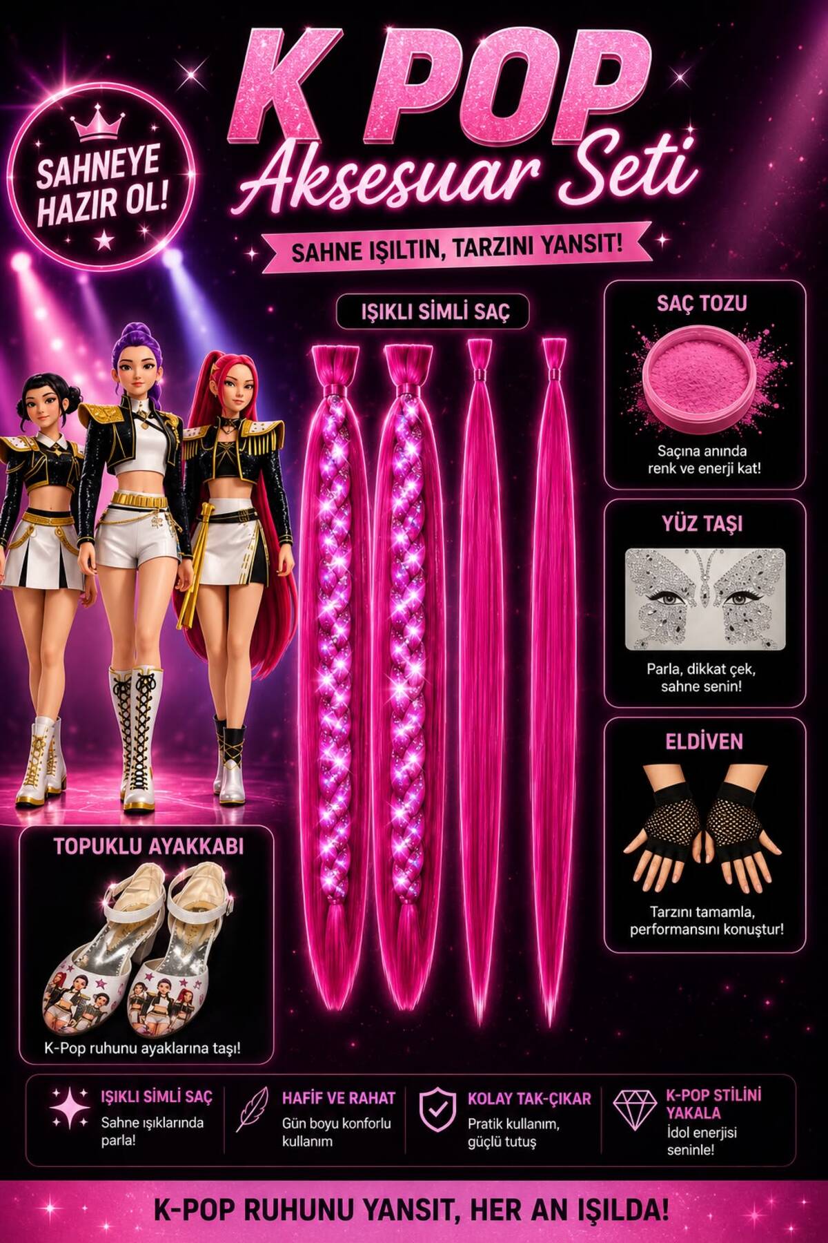 K-POP CD等セット 3b kids kpop mira huntrix iblis avcıları aksesuar ayakkabılı set