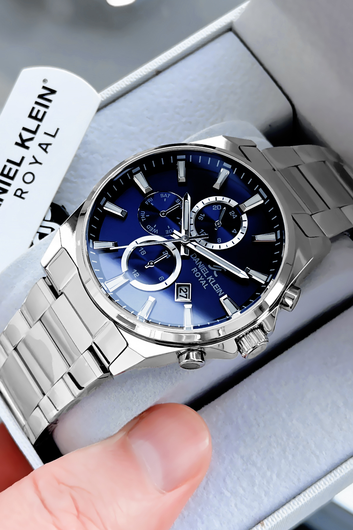 Daniel Klein Premium Erkek Kol Saati 3 Atm Su Geçirmez Gümüş Renk Çelik Kordon Dke2023c3 görsel 4