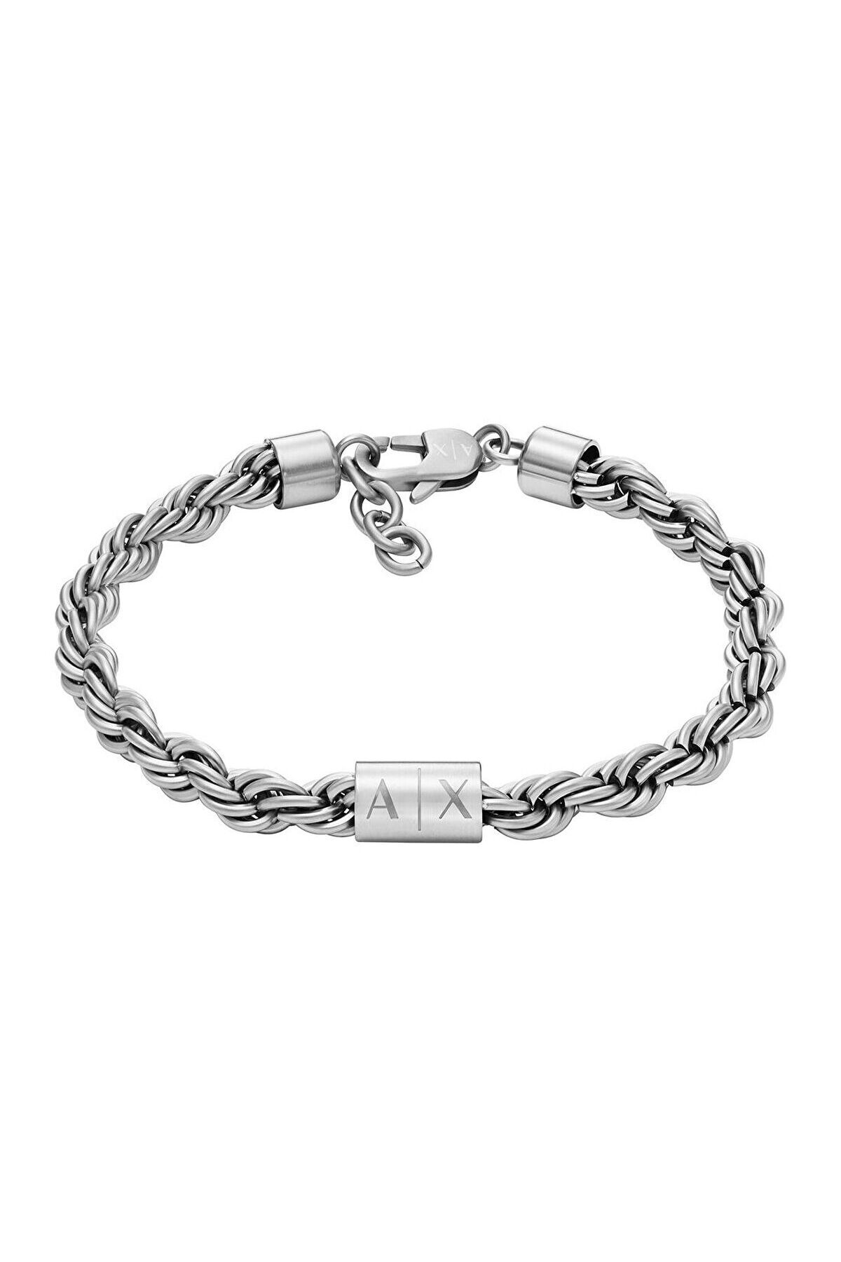 دستبند مردانه AXG0123-040 آرمانی اکسچنج دستبند استیل Armani Exchange