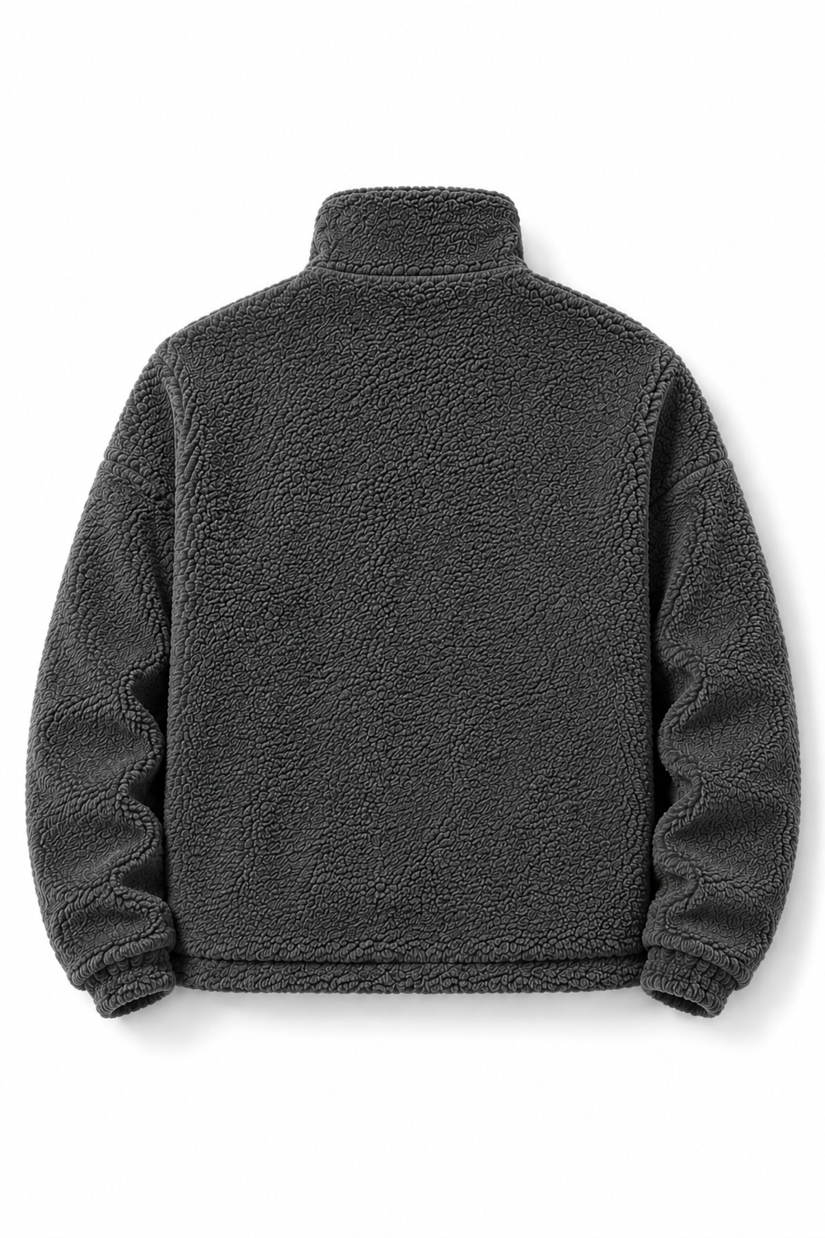 Ghassy Co. Erkek Alaska Regular Peluş Sherpa Kışlık  Tam Fermuarlı Polar Sweatshirt — خاکستری 869866247 — تصویر 2 از 3