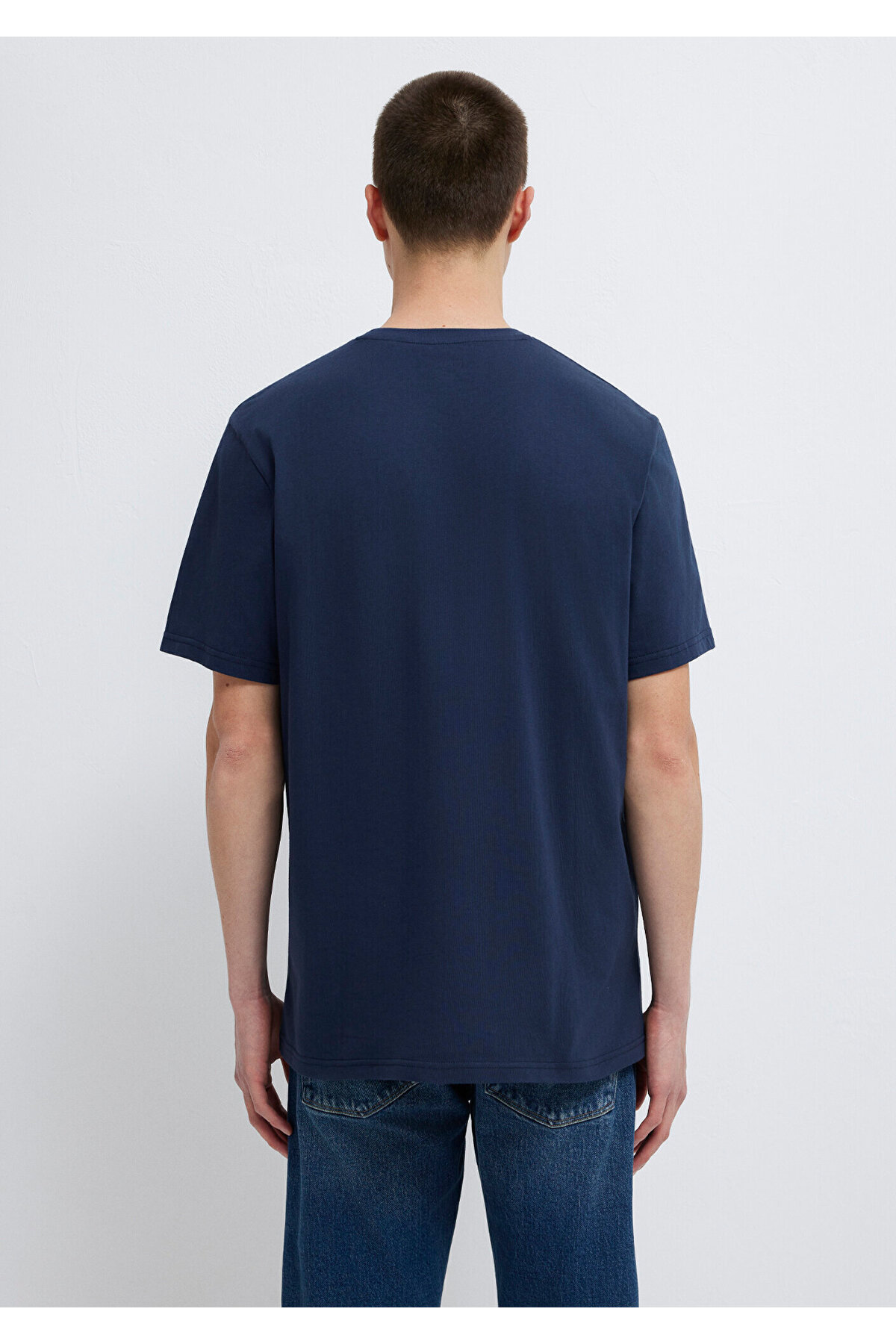 Marineblaues تيشيرت mit Logo-Print, reguläre Passform 0611714 -70497