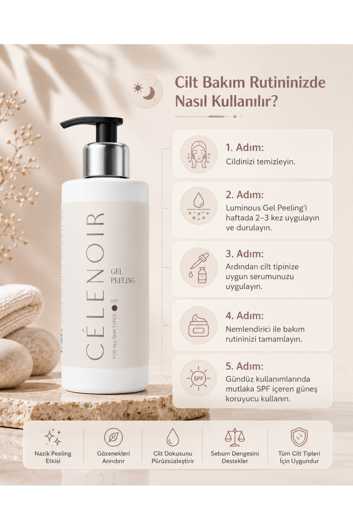Arındırıcı ve Aydınlatıcı Yüz Peelingi Gel 200 ml — LUMINOUS001 — تصویر 5 از 8