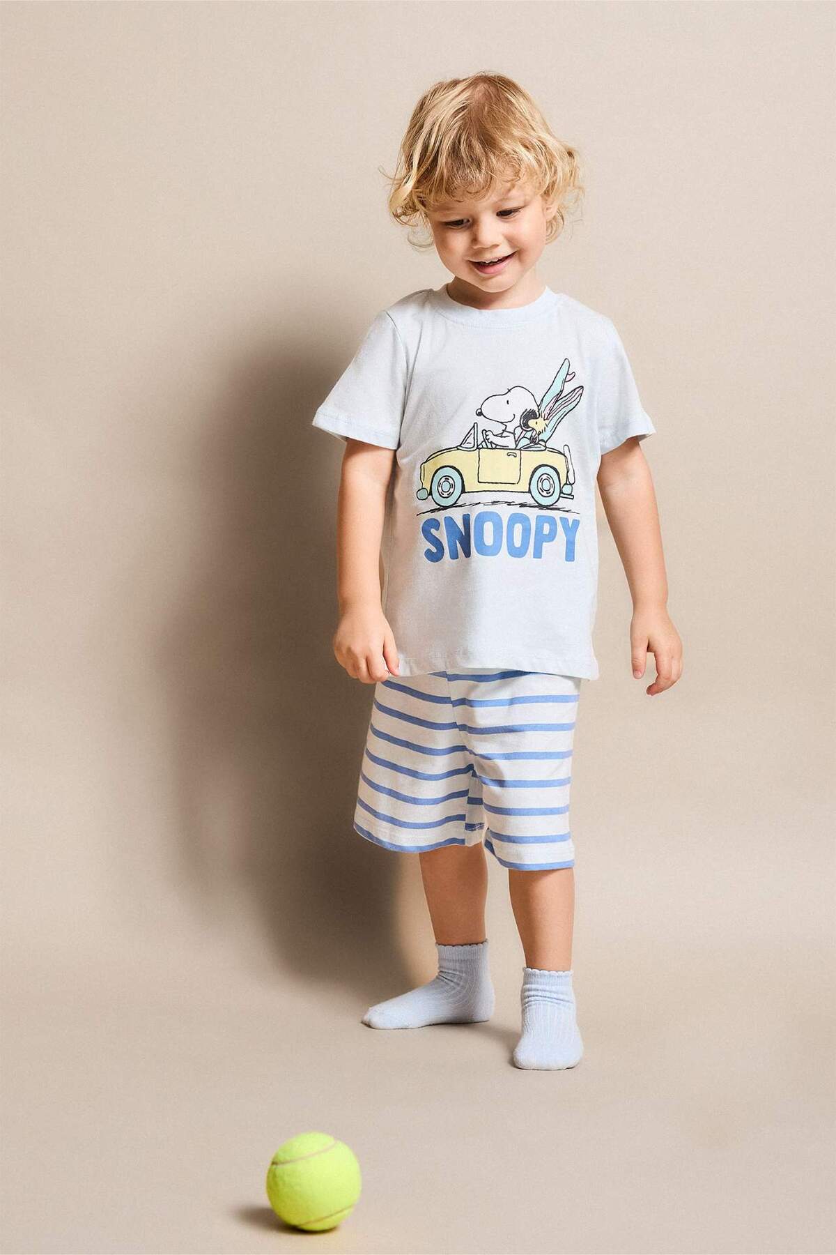 Defacto 100% Cotton Snoopy 2-Piece Pajama Set for Baby Boy H3501A526Sm
