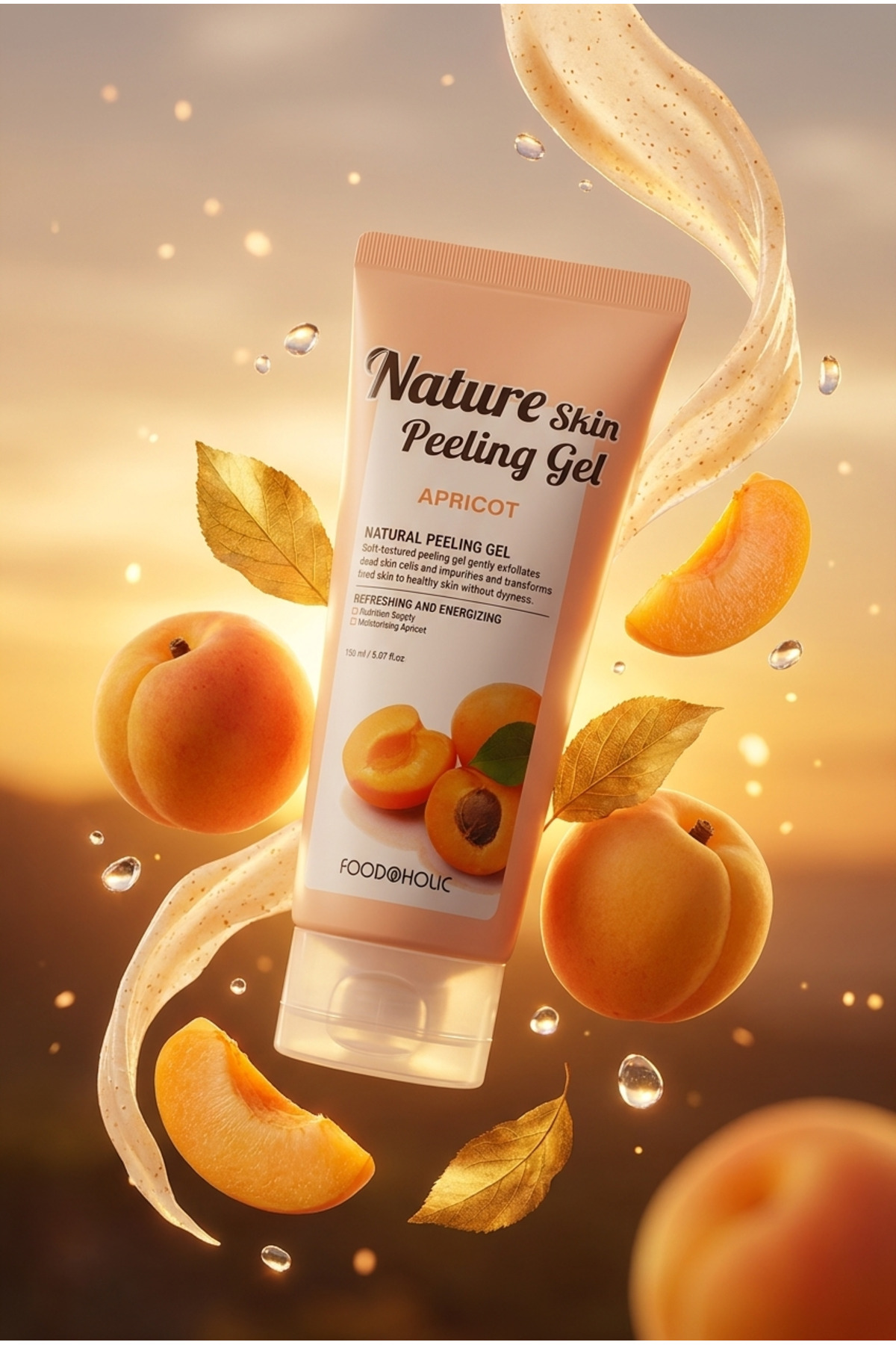 Doğal Kayısı Özlü Vücut ve Yüz Peelingi Beyazlatıcı, Arındırıcı ve Aydınlatıcı, Leke Karşıtı 150ml — Foodaholic019 — تصویر 2 از 4