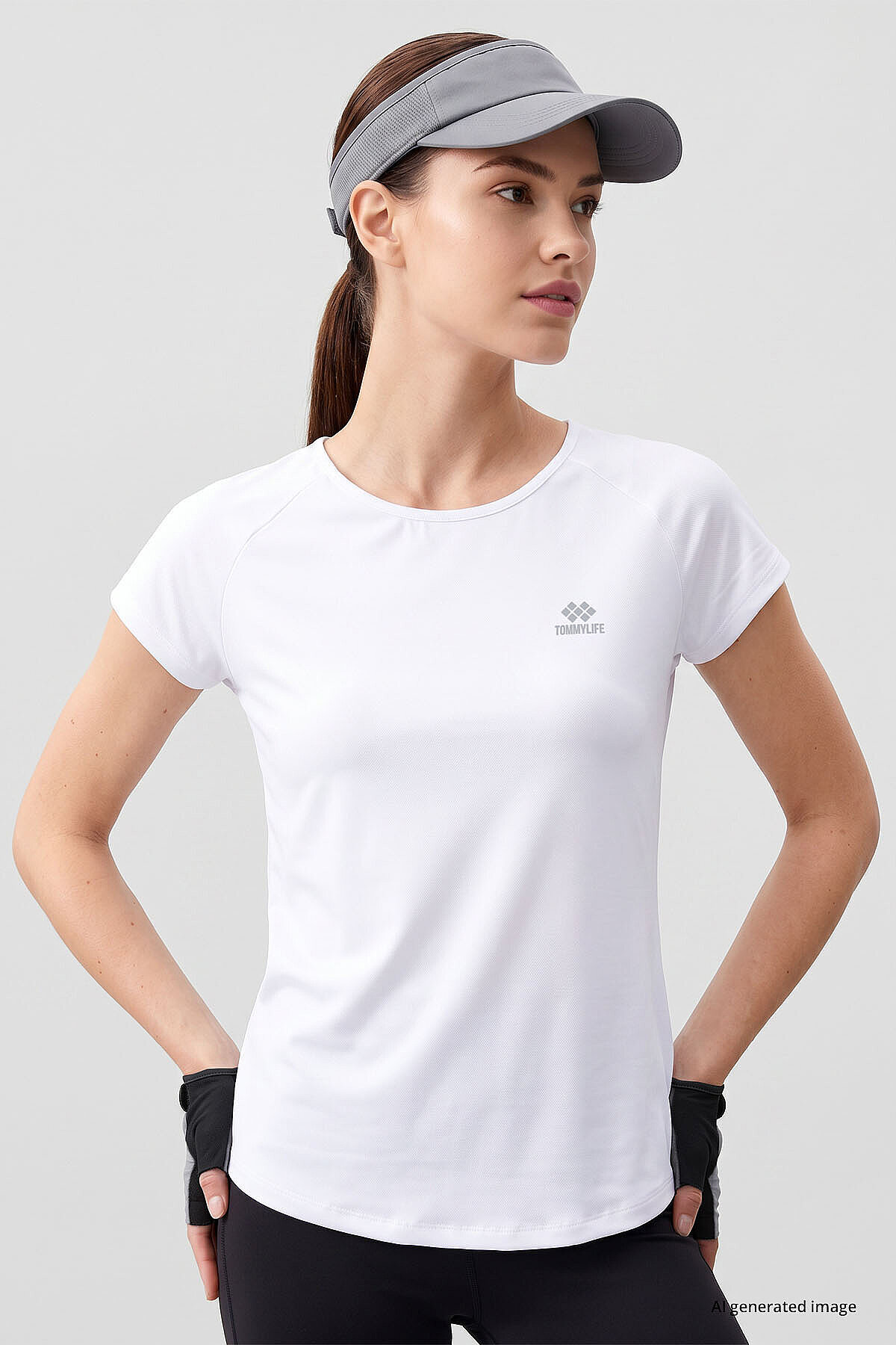 TOMMY LIFE Beyaz Sırt Pencereli Kısa Kol Standart Kalıp O Yaka Kadın T-Shirt - 97101