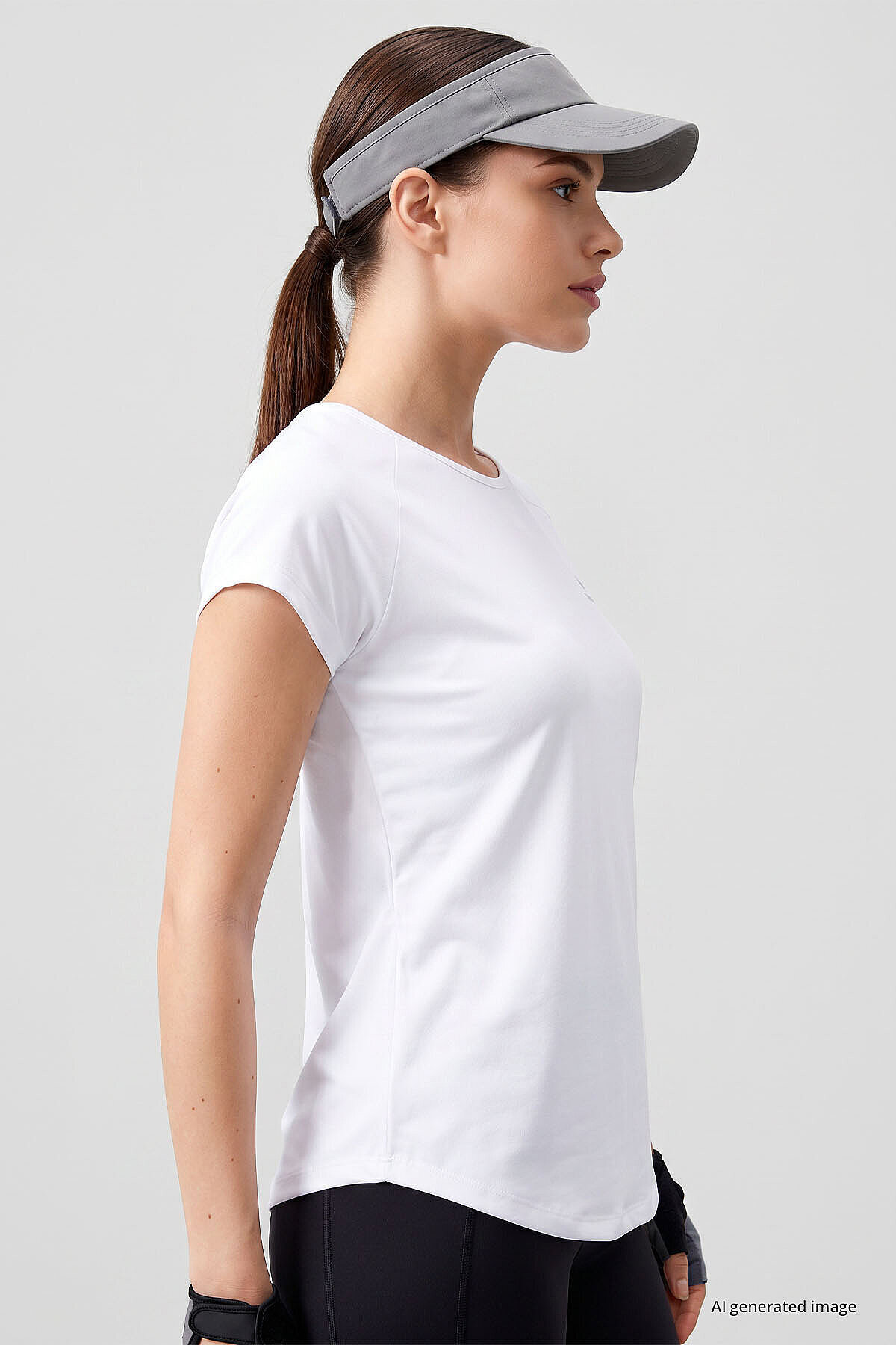 TOMMY LIFE Beyaz Sırt Pencereli Kısa Kol Standart Kalıp O Yaka Kadın T-Shirt - 97101 görsel 5