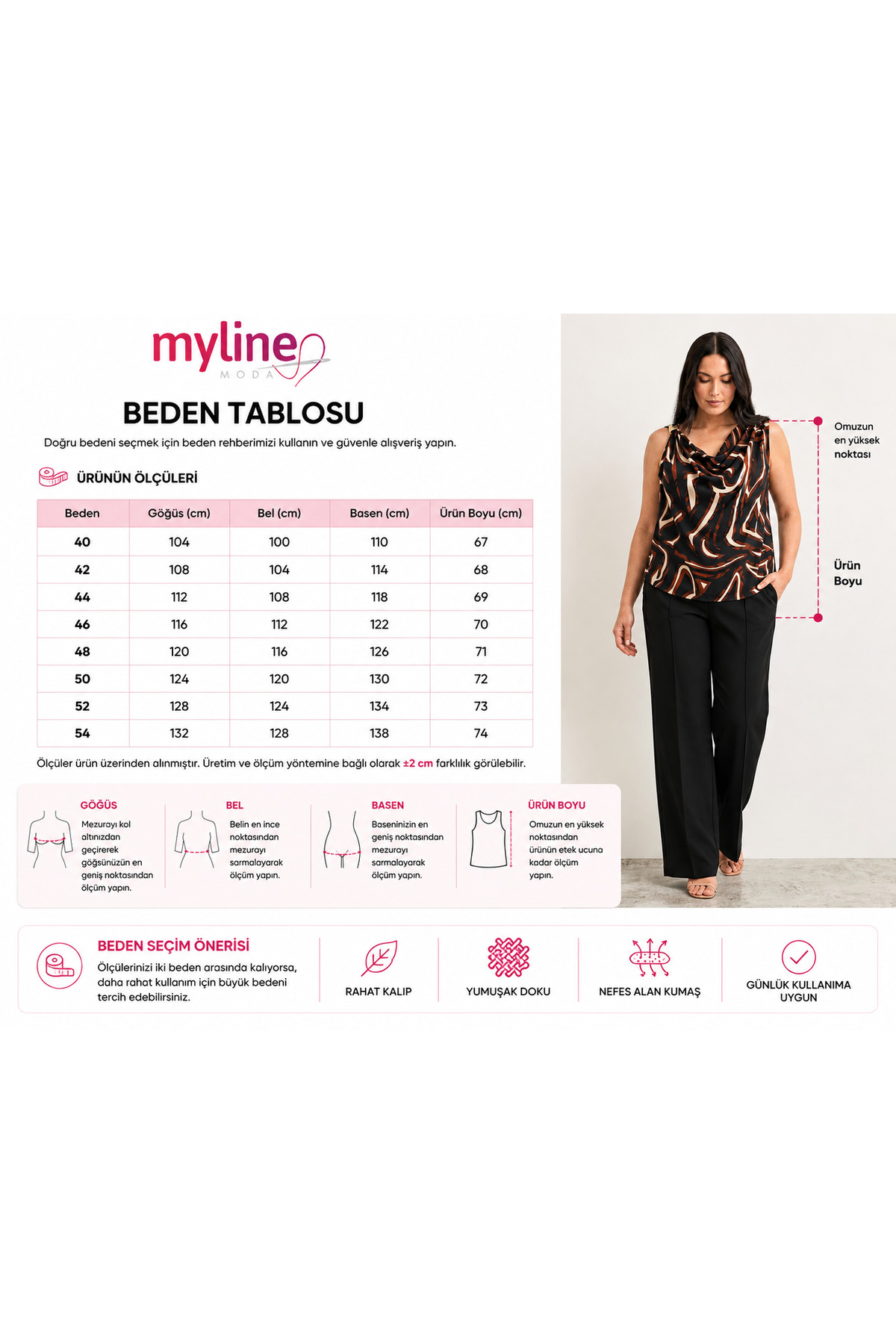 MYLİNE Asimetrik Drapeli Tokalı Desenli Bluz görsel 5