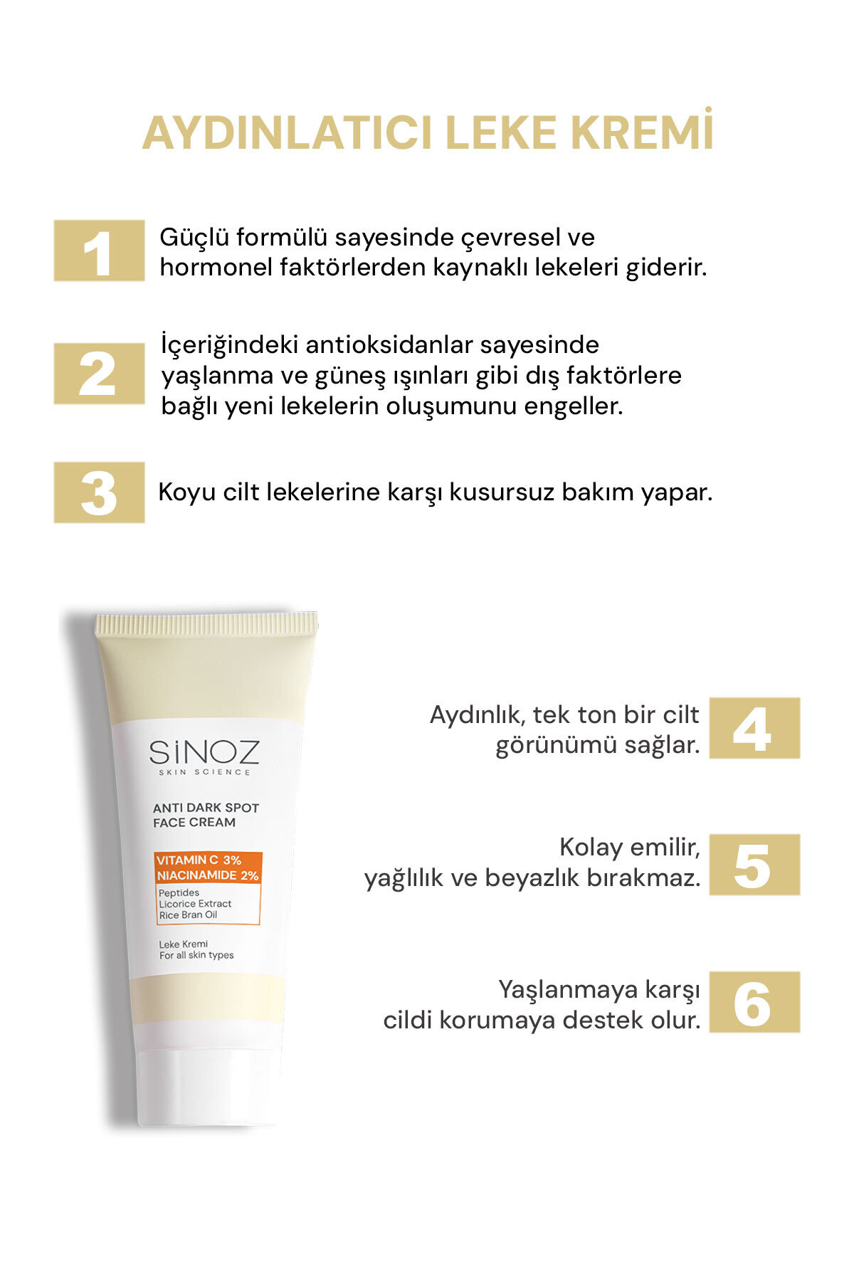 Leke Kremi (VİTAMİN C 3% NİACİNAMİDE 2%) 40 ml — تصویر 2 از 7