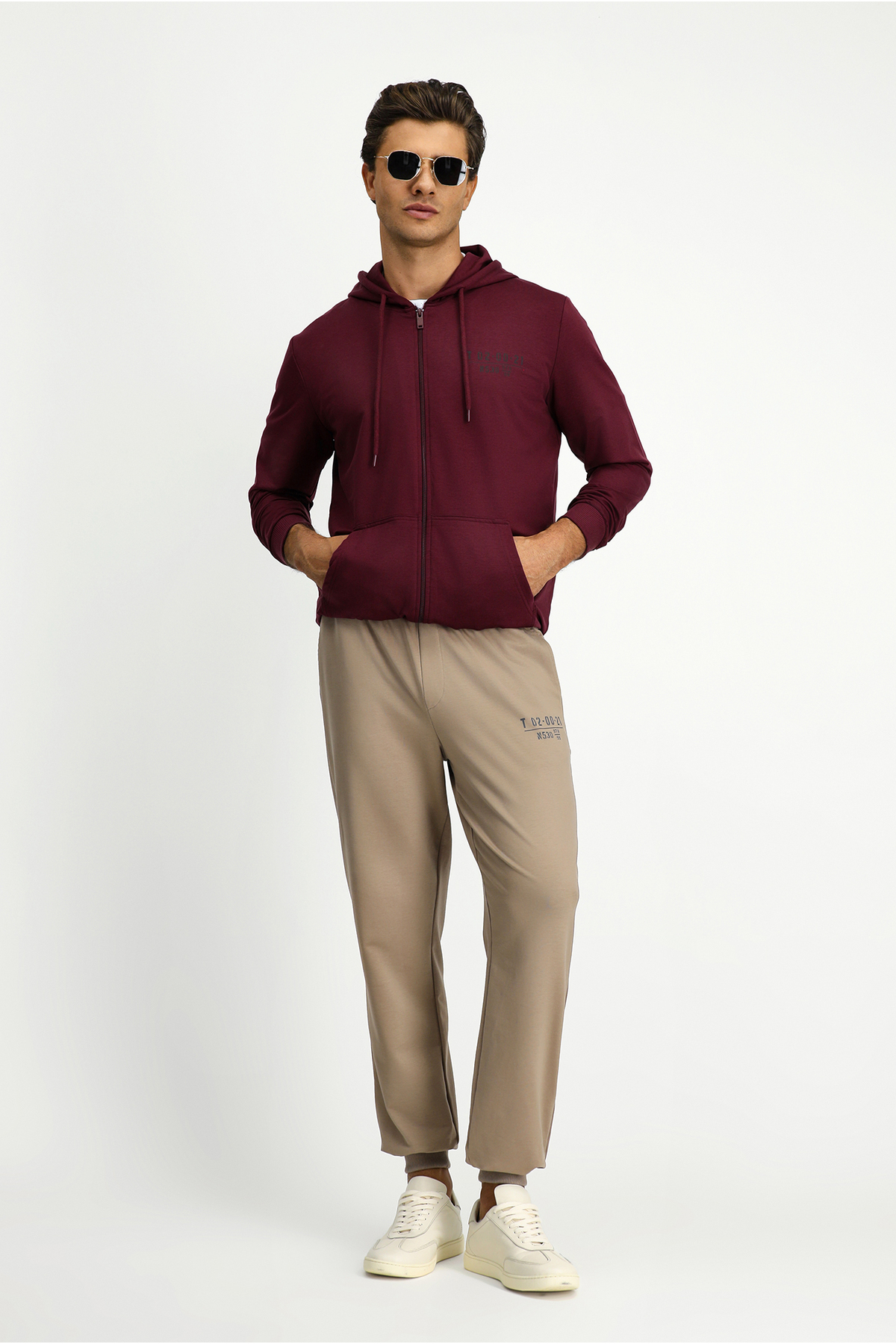 Kiğılı Kapüşonlu Regular Fit Fermuarlı Baskılı Pamuklu Sweatshirt görsel 3