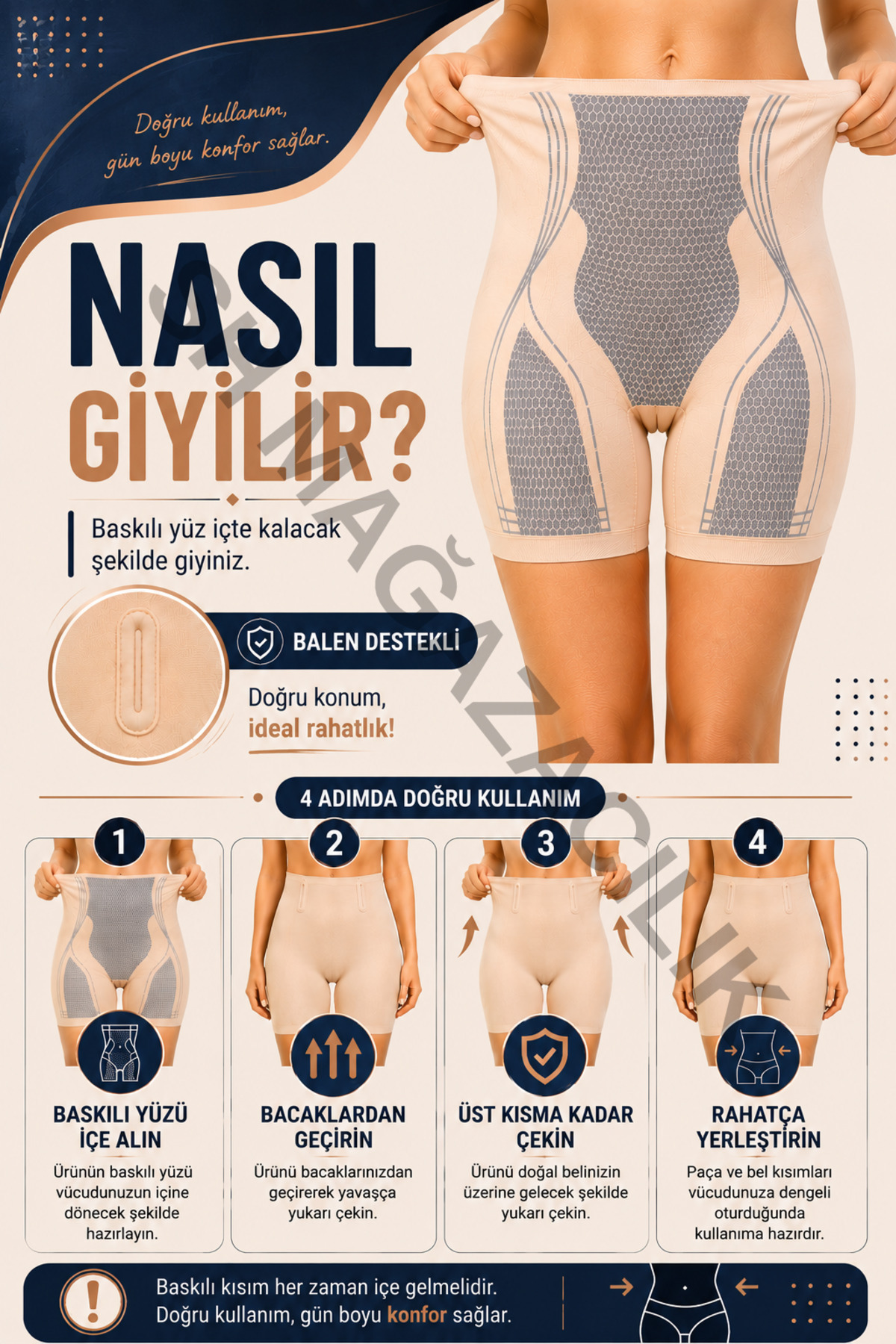 Sh Mağazacılık Seamless Yüksek Bel Paçalı Kadın Korse Şort Toparlayıcı Günlük İç Giyim görsel 3