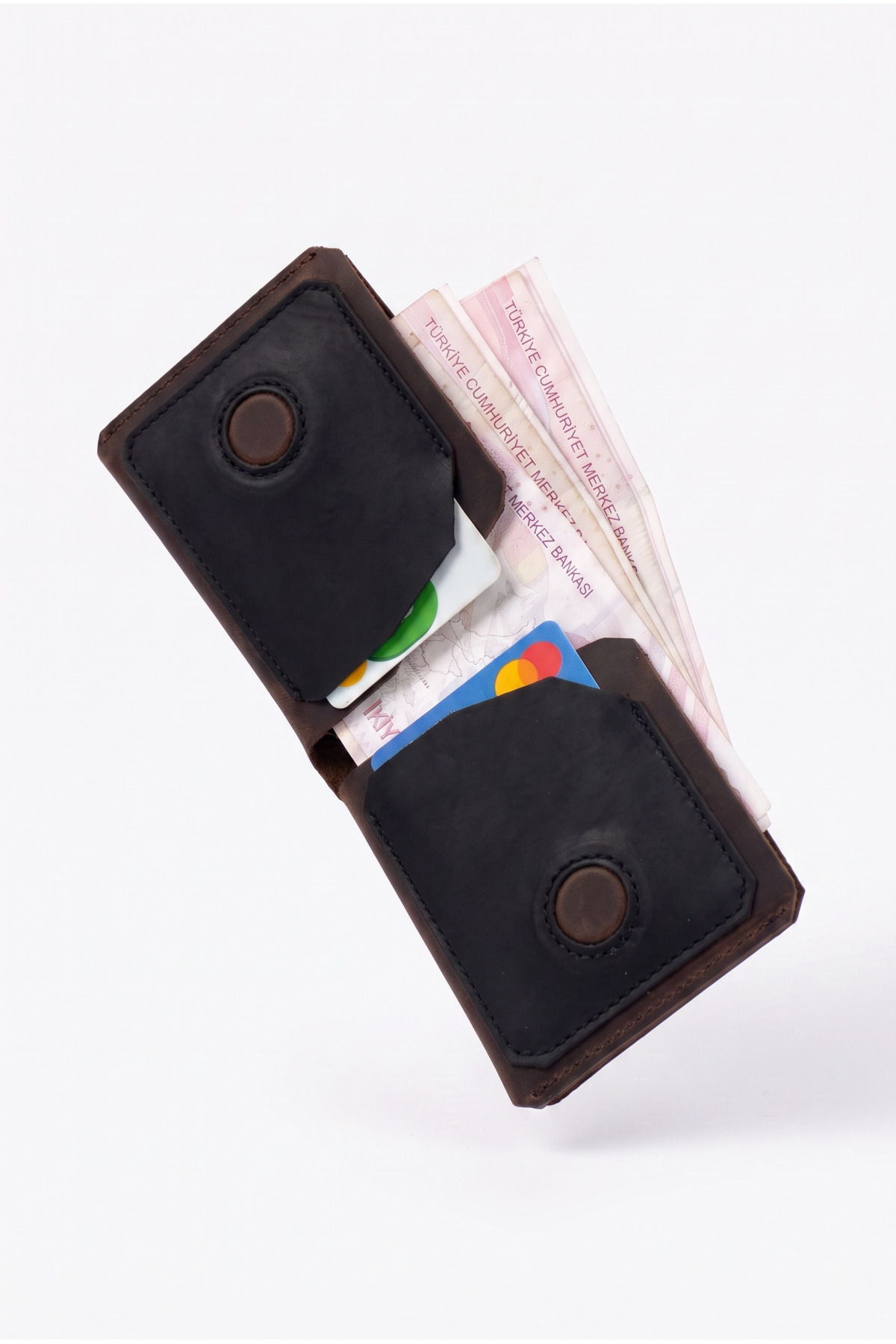 BeeBlack %100 Hakiki Deri CLARK Model Erkek Cüzdan - Mıknatıslı Şık Minimalist Cüzdan