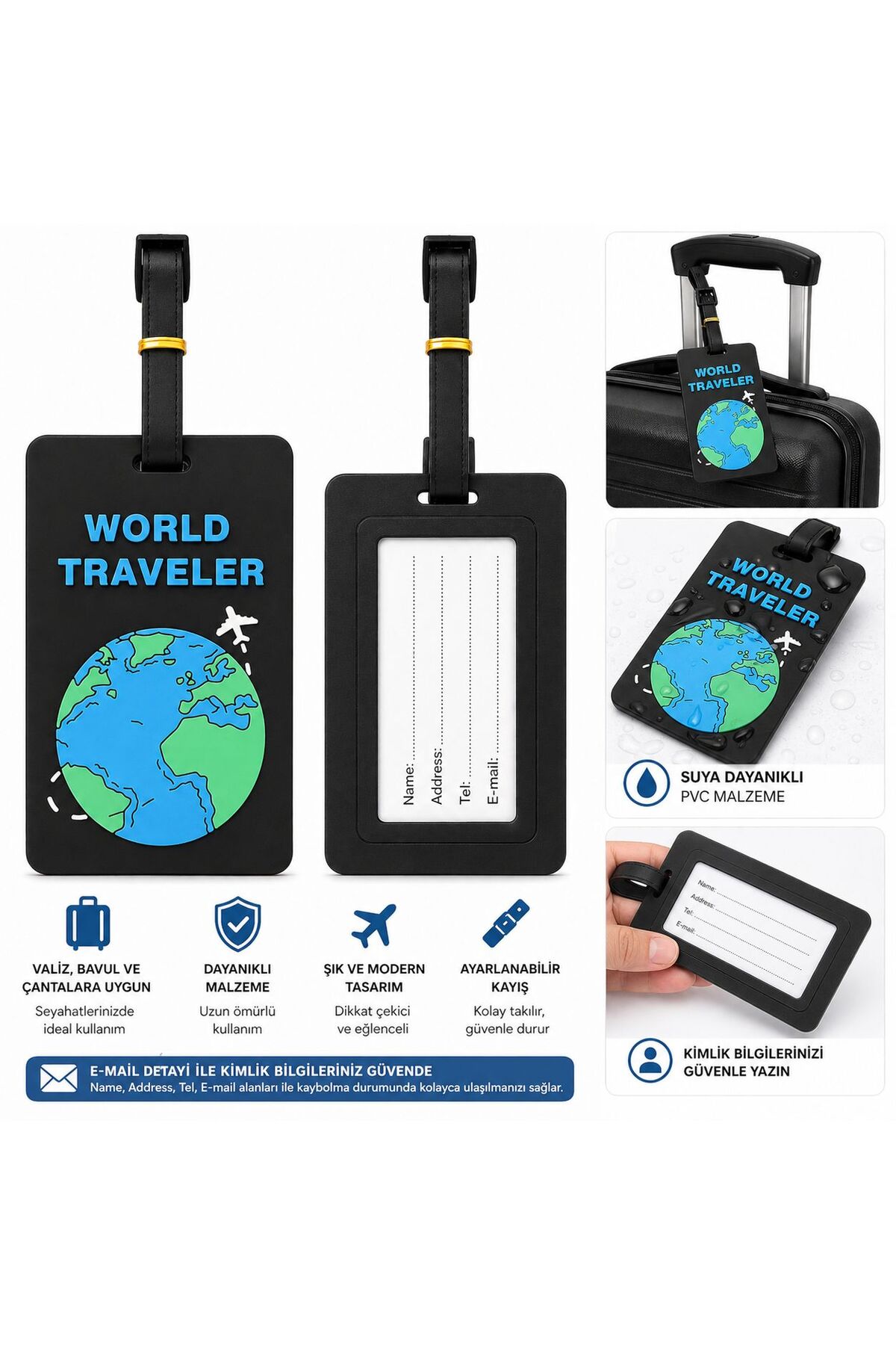 Silicone Earth Shaped Suitcase Label - Luggage Label