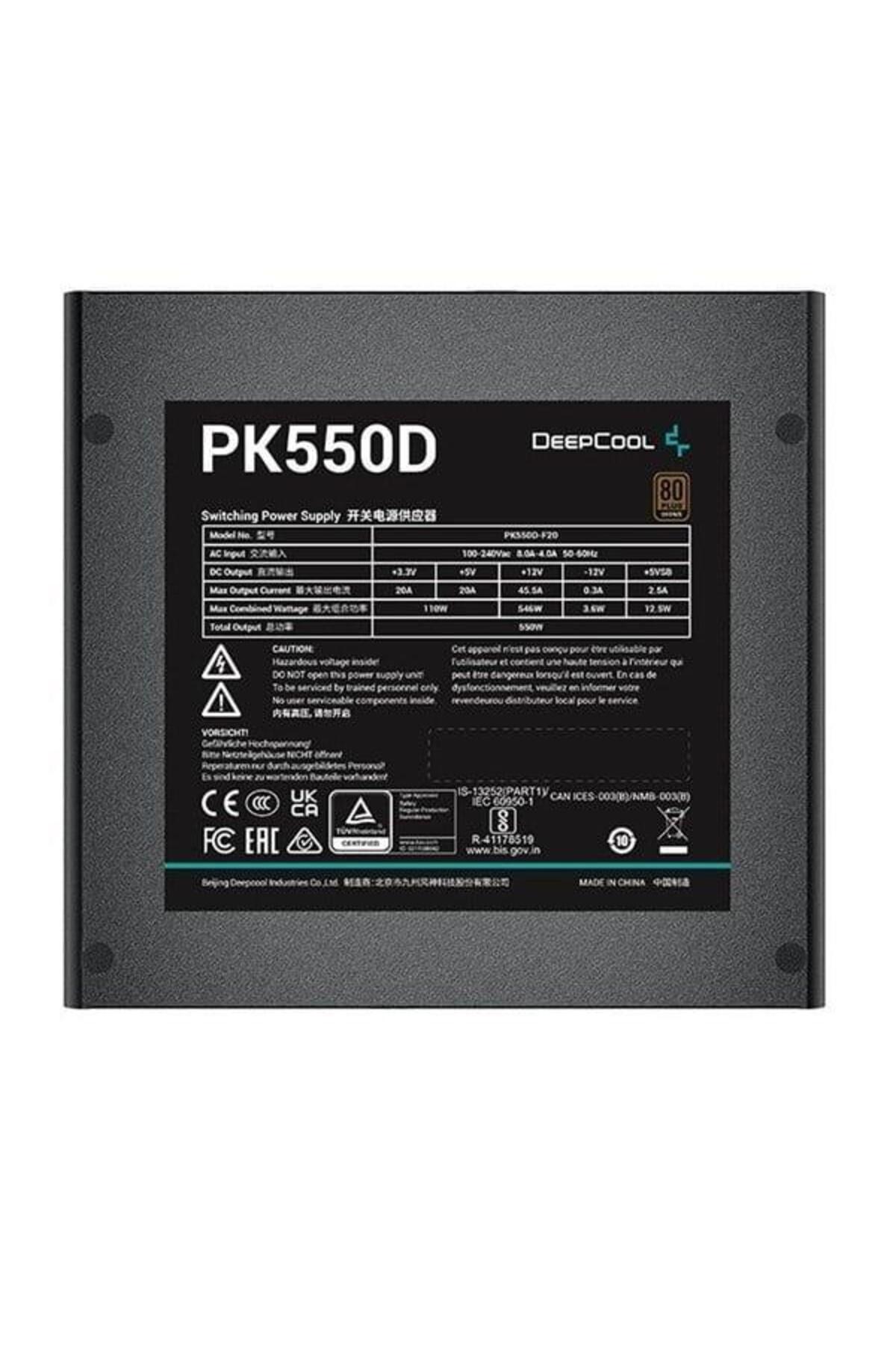 【動作確認済&美品】DeepCool PK550D 電源ユニット 550W Genel Markalar DEEPCOOL 550W 80+ BRONZE PK550D Power Supply