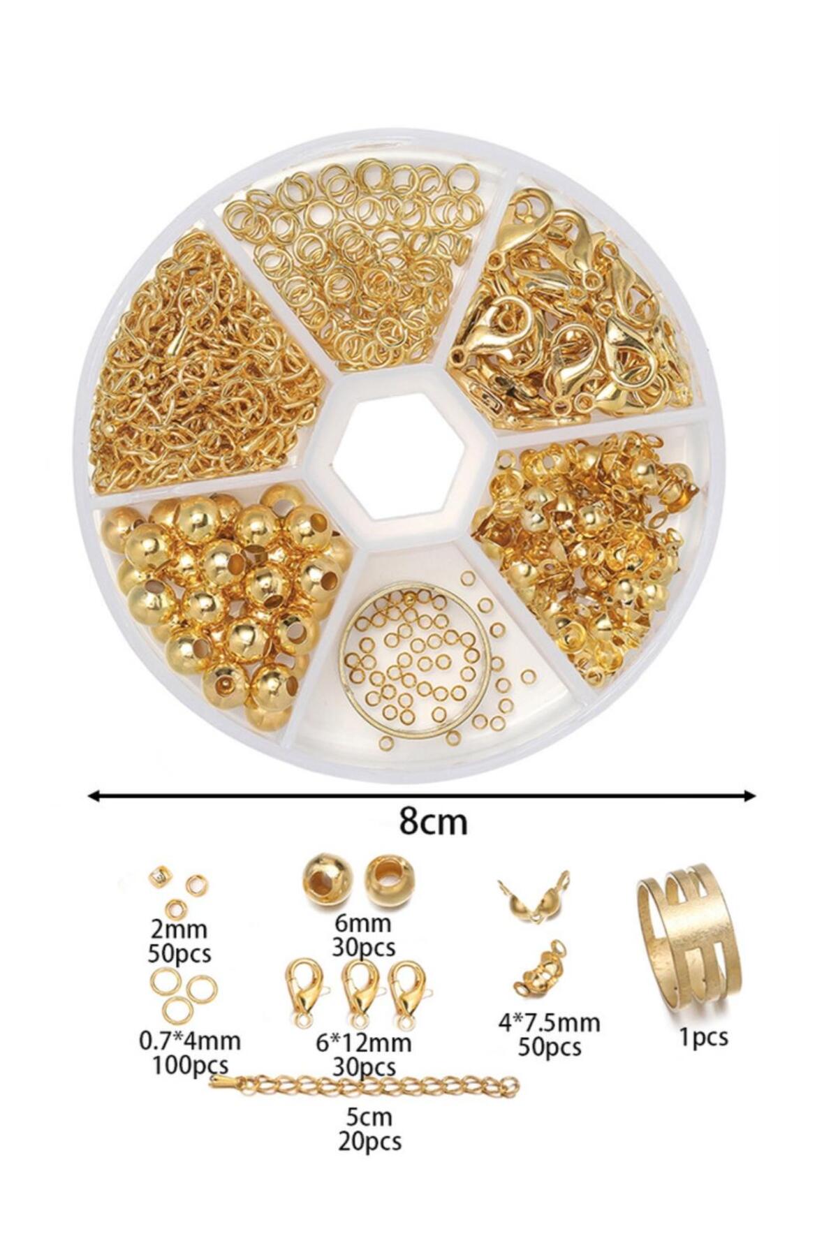 280 Pieces Gold Ring Opening Ring with Ring and Parrot Clip Jewelry Making Set Materials