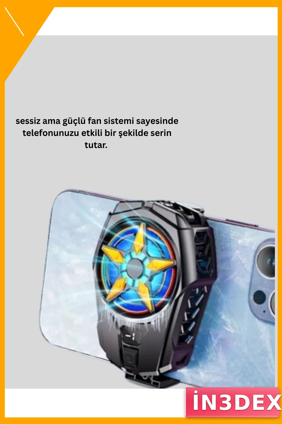 Akıllı Telefon Soğutucu Fan Dijital Ekranlı 2 Kademeli Hız