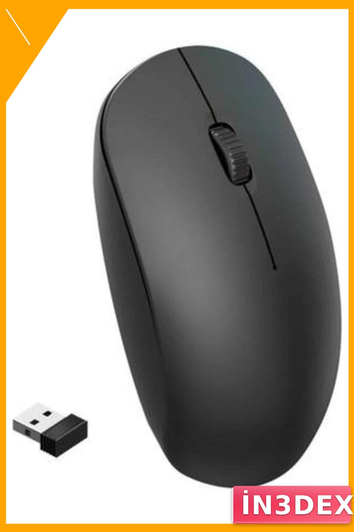 Kablosuz Optik Mouse 1600 DPI Siyah Ergonomik Tasarım