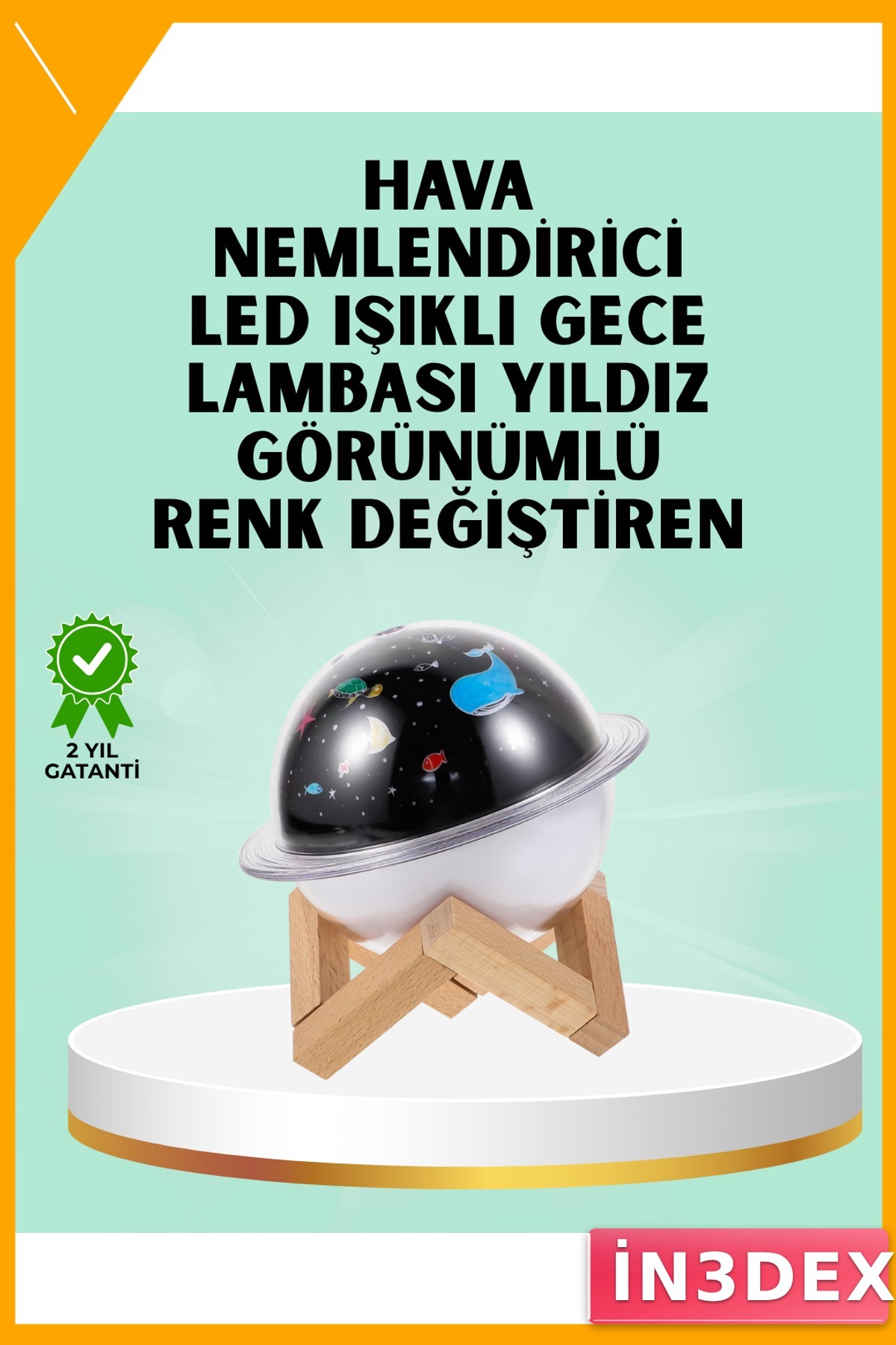 USB Mini Aromaterapi Nemlendirici Projektör Işıklı 5V Sessiz