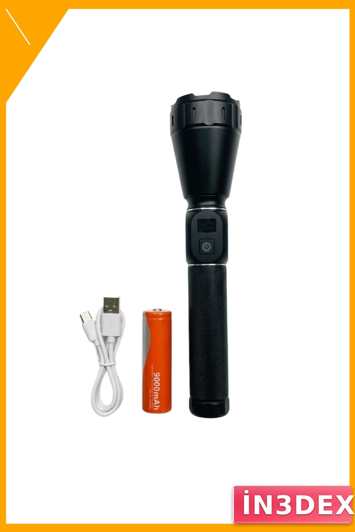 Güçlü LED Şarjlı El Feneri 9000mAh dayanıklı Batarya
