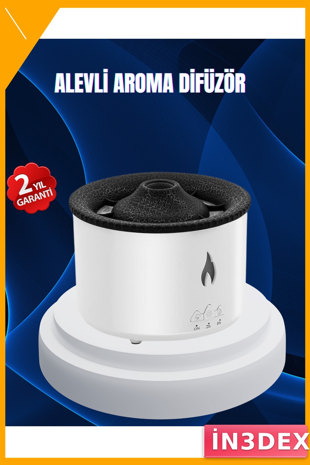3D Alev Işıklı Aromaterapi Difüzörü 360 ml Sessiz Ultrasonik Nemlendirici