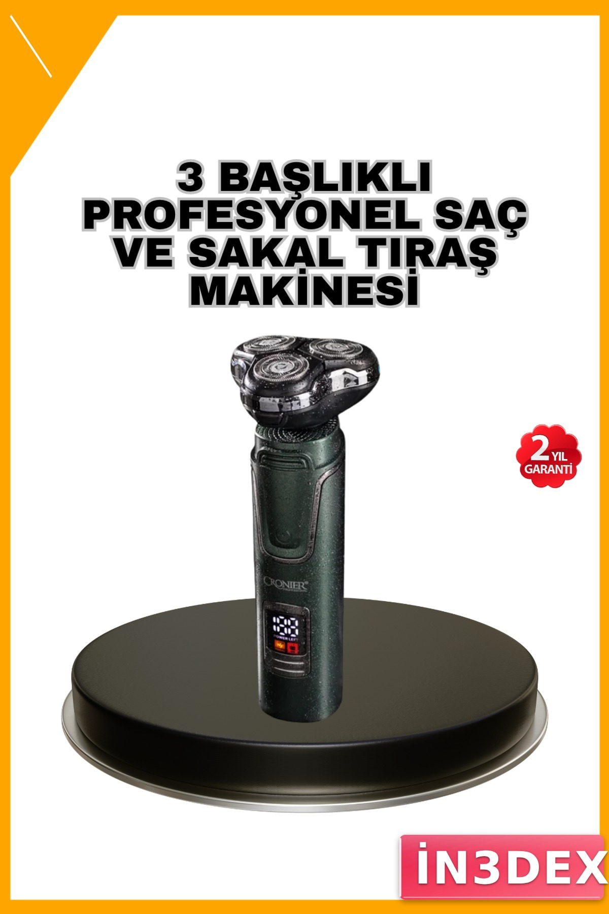 3 Başlıklı Kablosuz Erkek Bakım Seti 3D Akıllı Kesim Taşınabilir