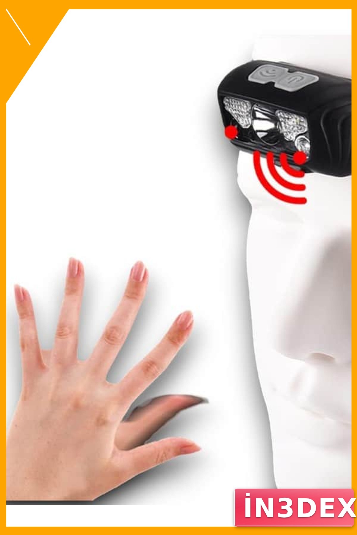 Şarj Edilebilir LED Kafa Lambası 4 Mod Hareket Sensörlü IPX5