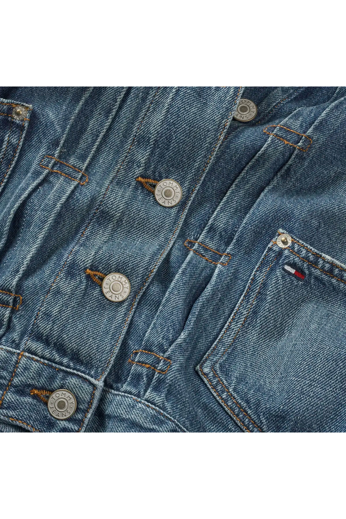 Tommy Hilfiger PLEATED TRUCKER JACK, 1A5 Mavi Kadın Kot Ceket görsel 4
