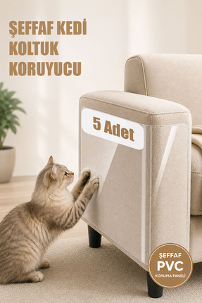 AYACO TREND Kedi Koltuk Tırmalama Koruyucu Şeffaf Yapışkanlı Mobilya Tırmalam...