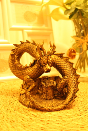 Hira Sanat Tasarım Loong Dragon Gold Tütsülük